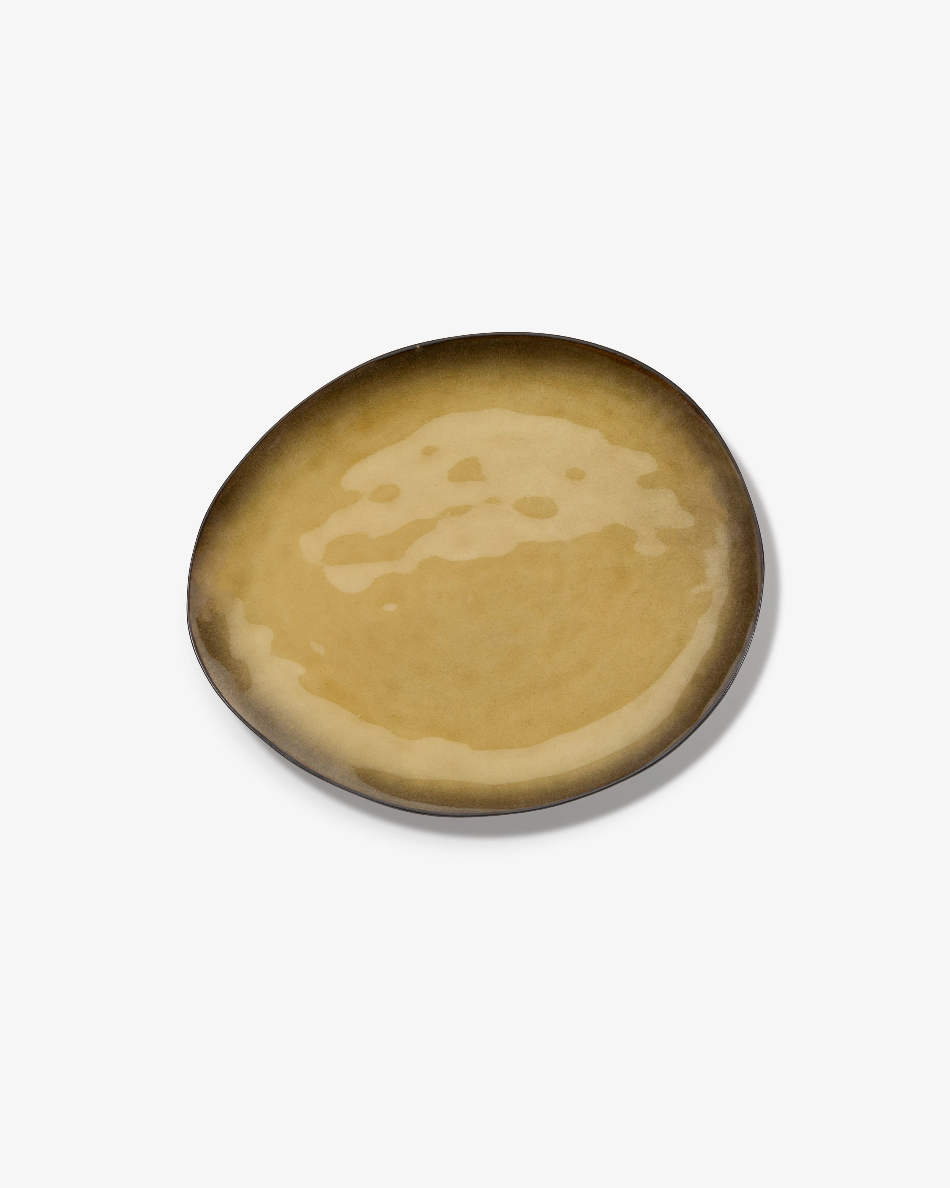 Oval plate L green Pure