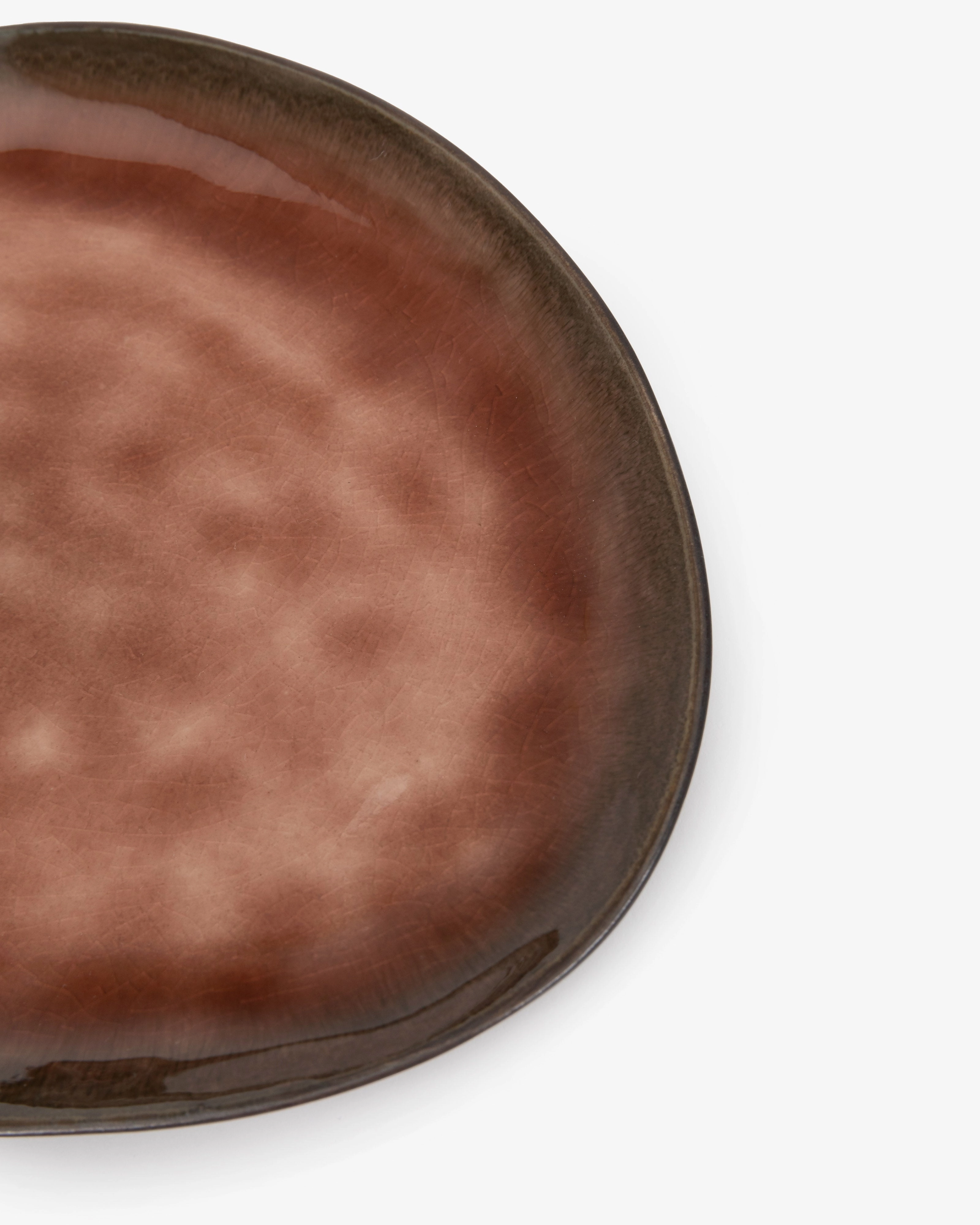 Oval plate M brown Pure