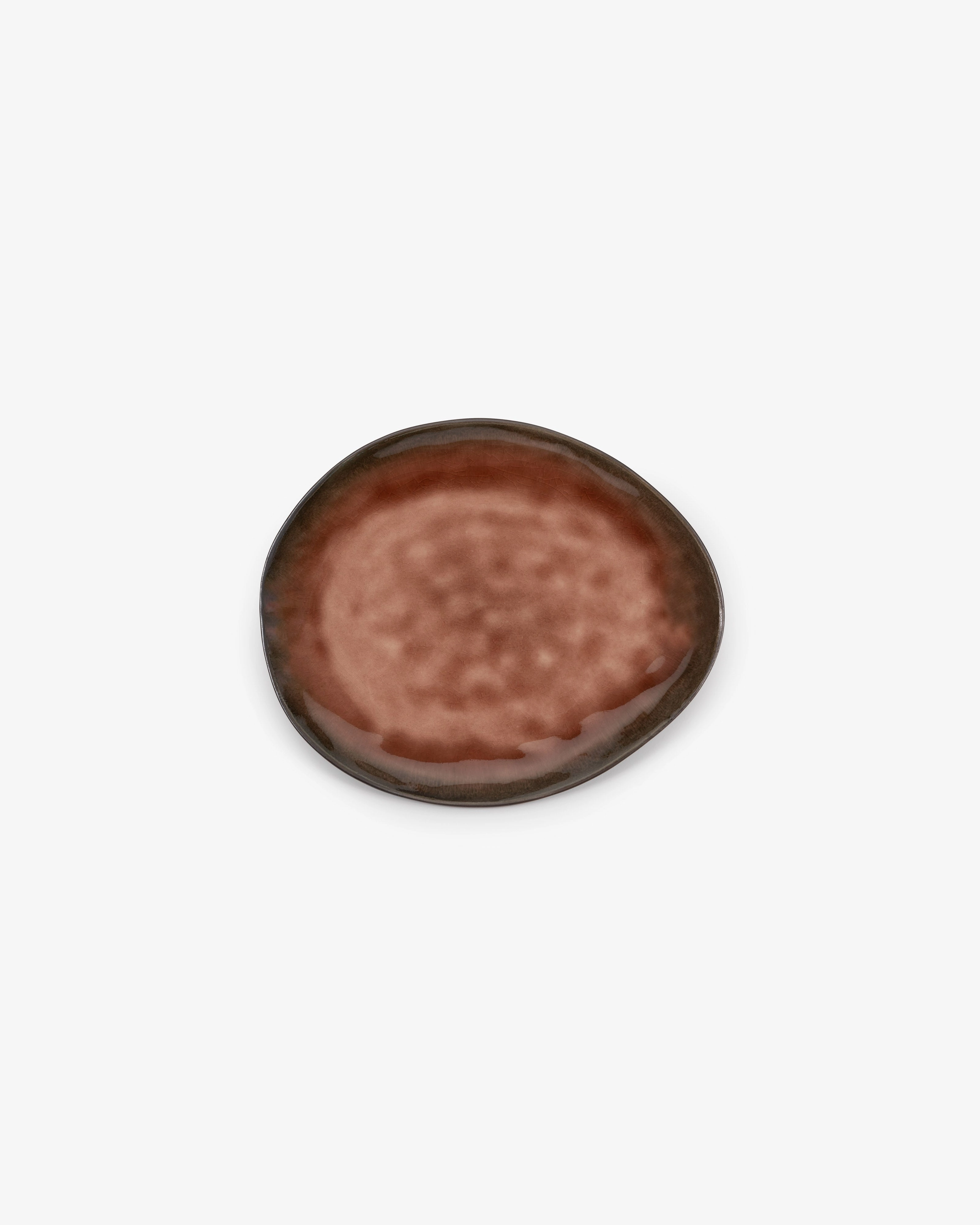 Oval plate M brown Pure