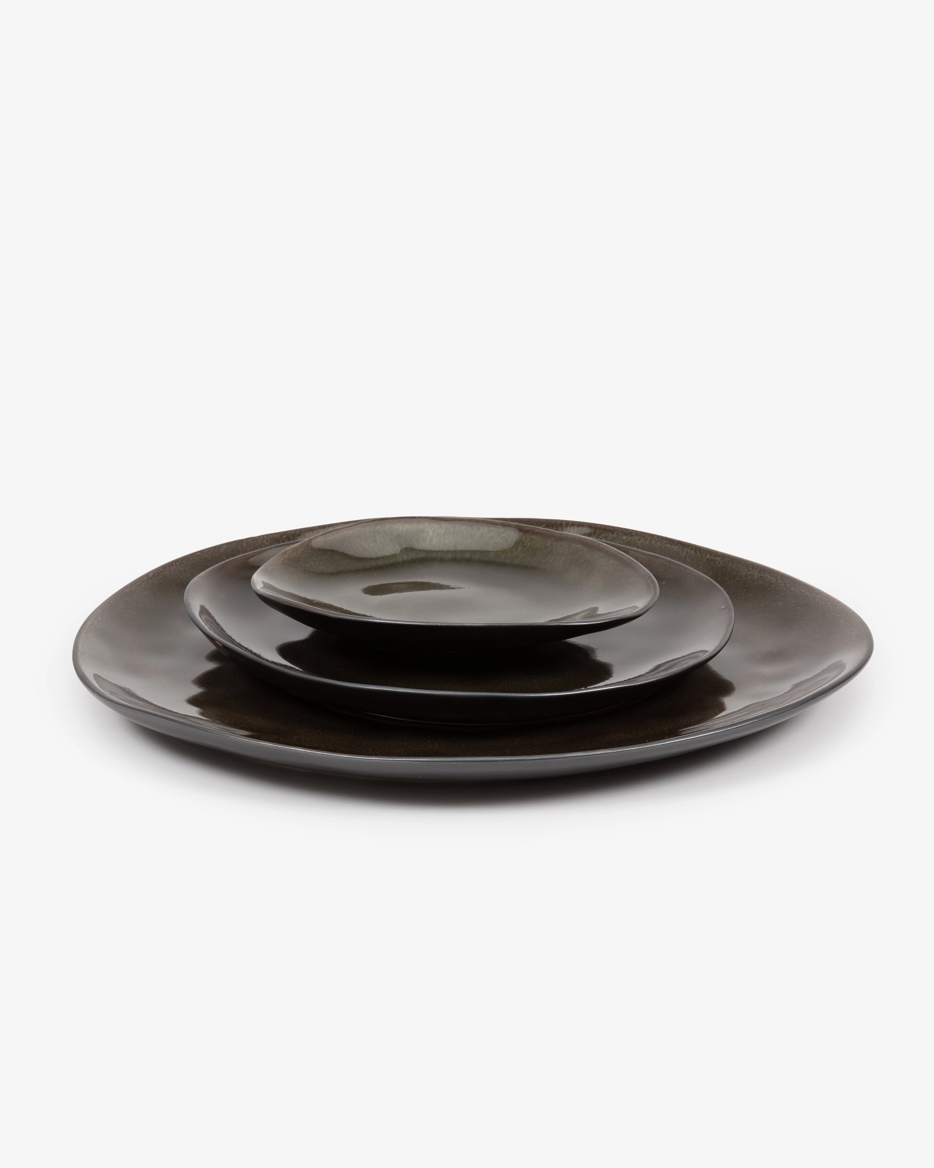Oval plate M gray Pure