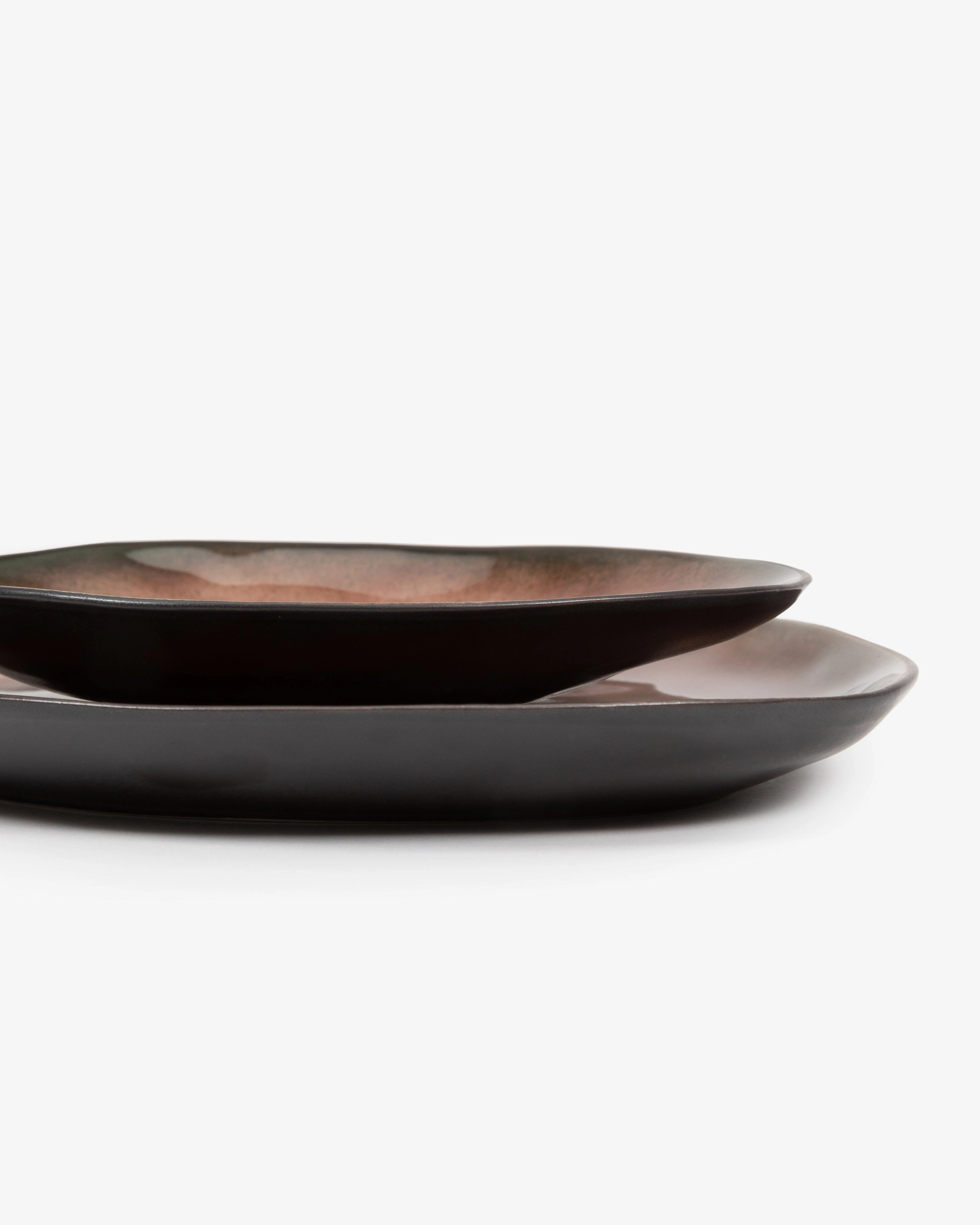 Oval plate S brown Pure