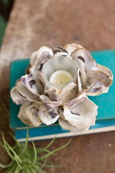 Oyster Shell Flower Votive Holder Set/2 Candle Holders discount collection