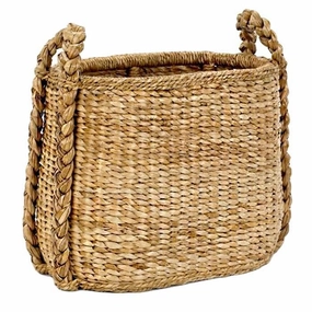 Palm Leaf Oval Fireside Rush Basket Decorative Baskets clearance deals