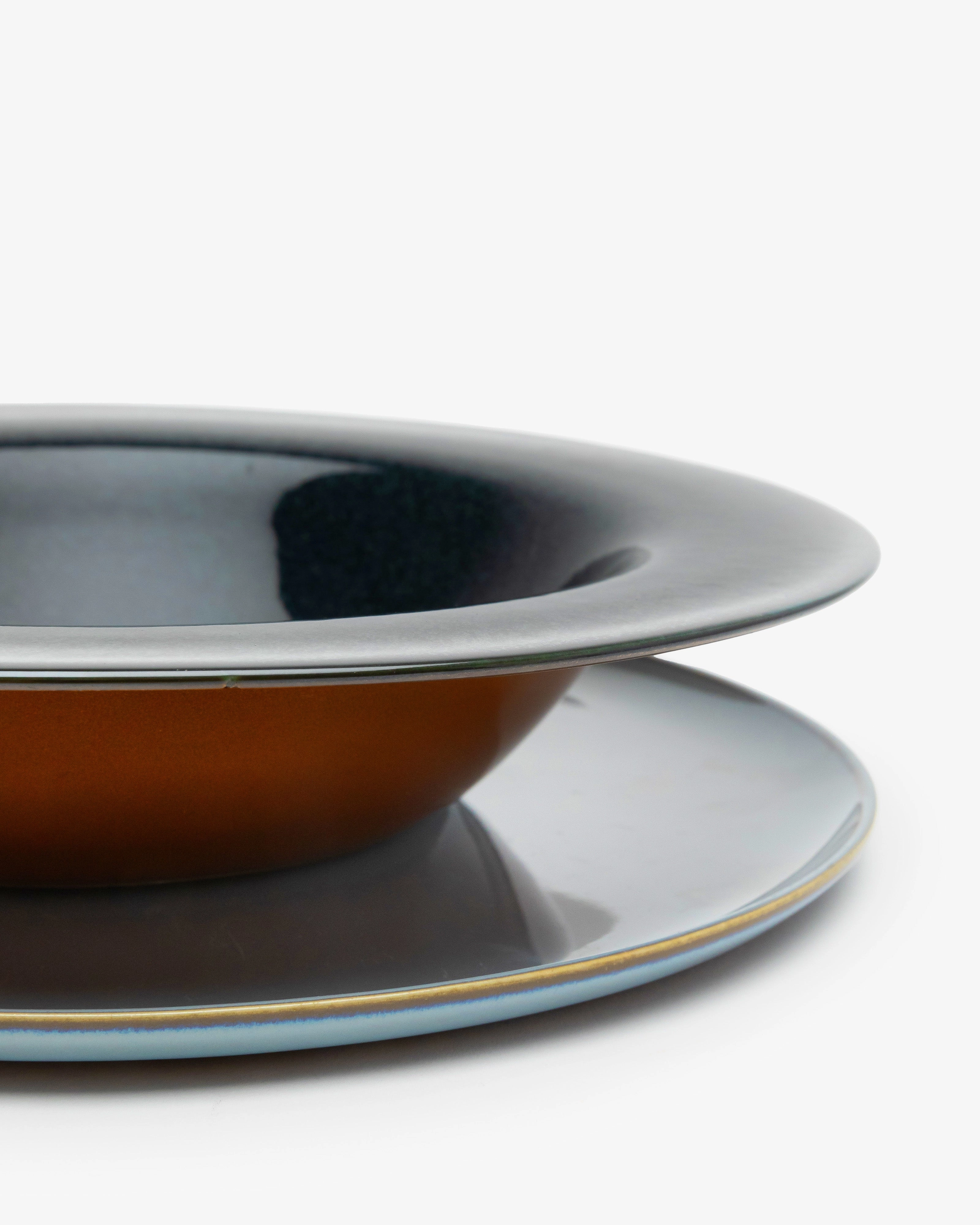 Pasta plate L dark blue/rust Terres de rves