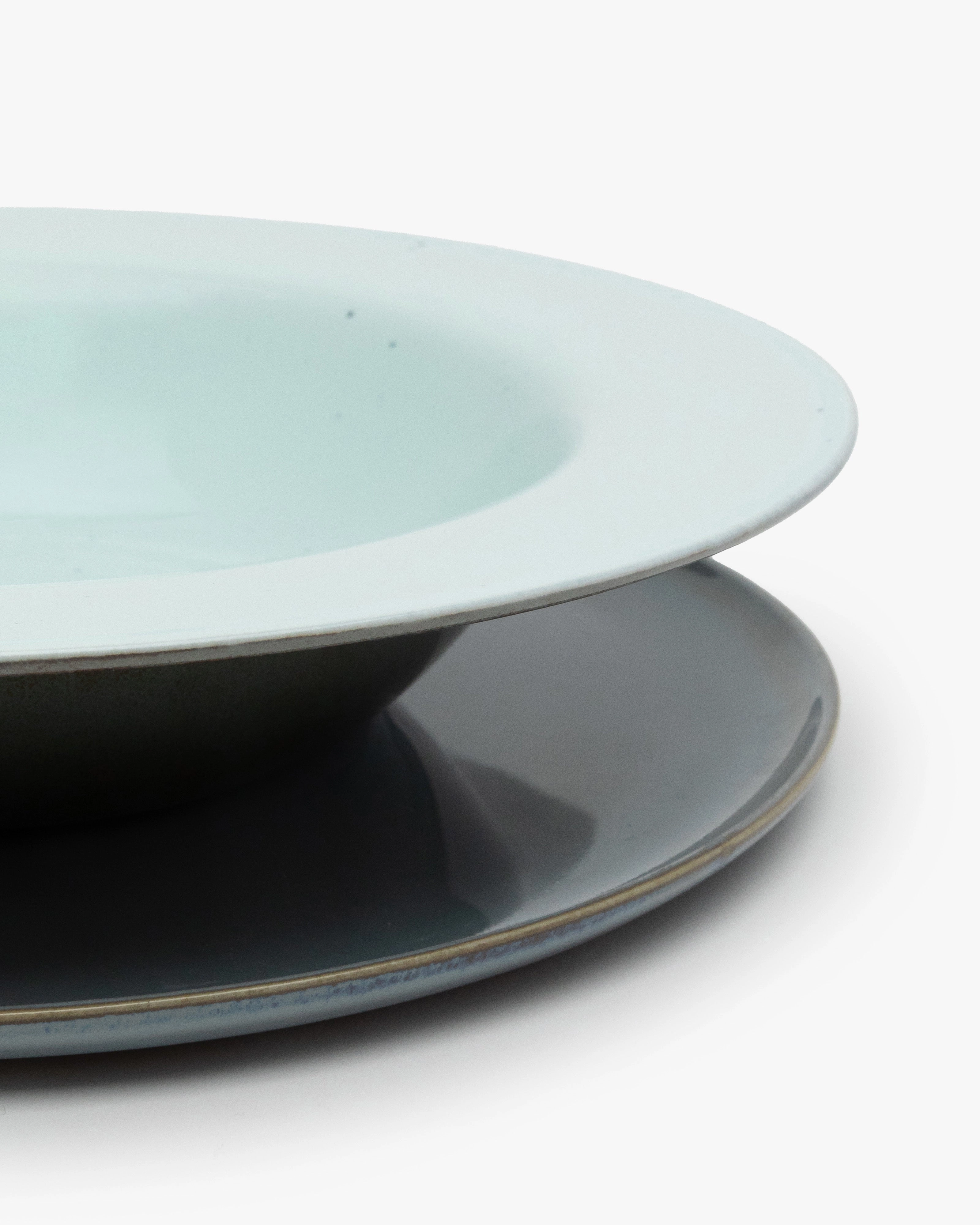 Pasta plate L light blue/smoky blue Terres de rves