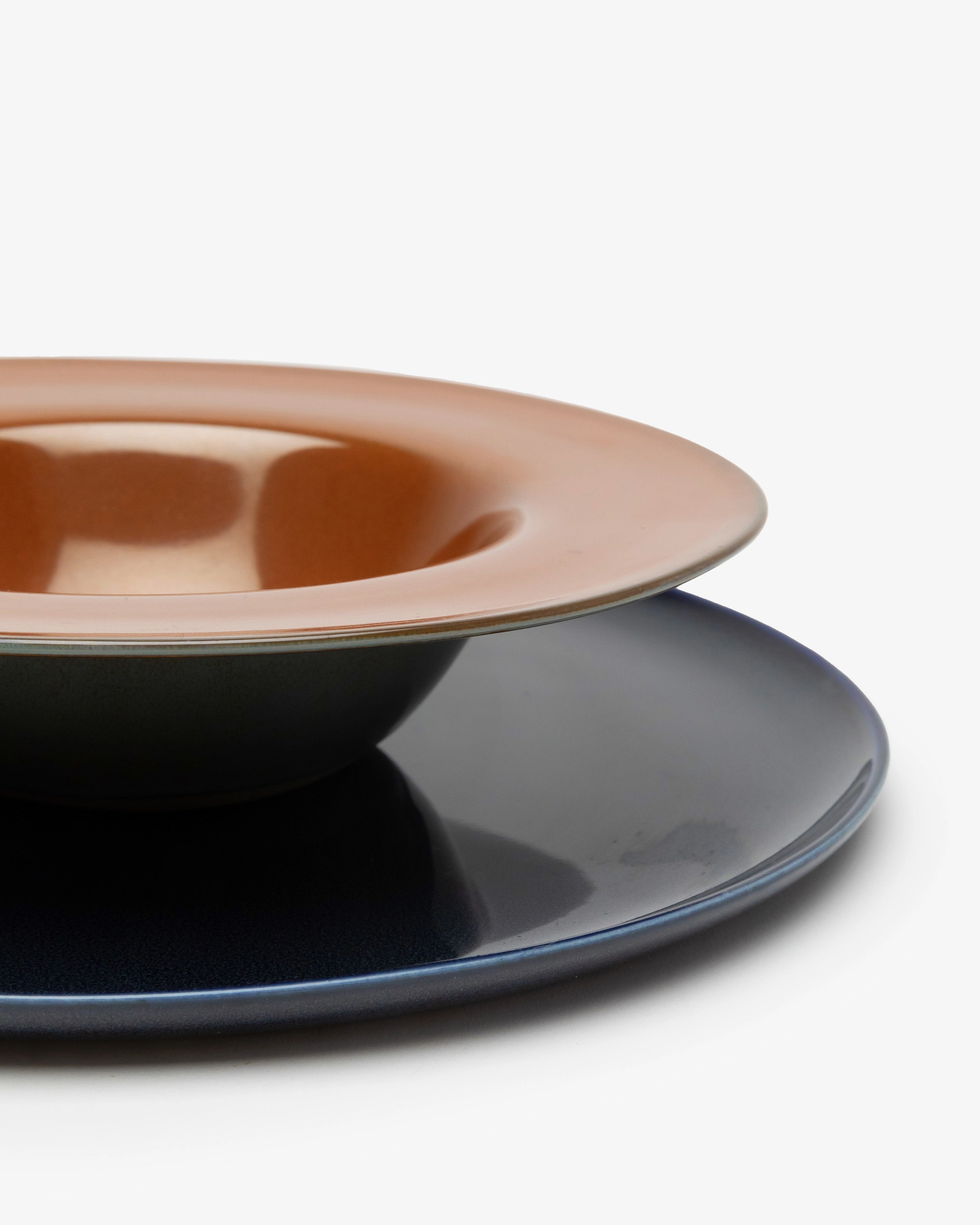 Pasta plate S rust/smoky blue Terres de rves