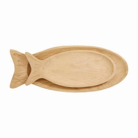 Paulownia Fish Tray Large In Natural Serveware deals online