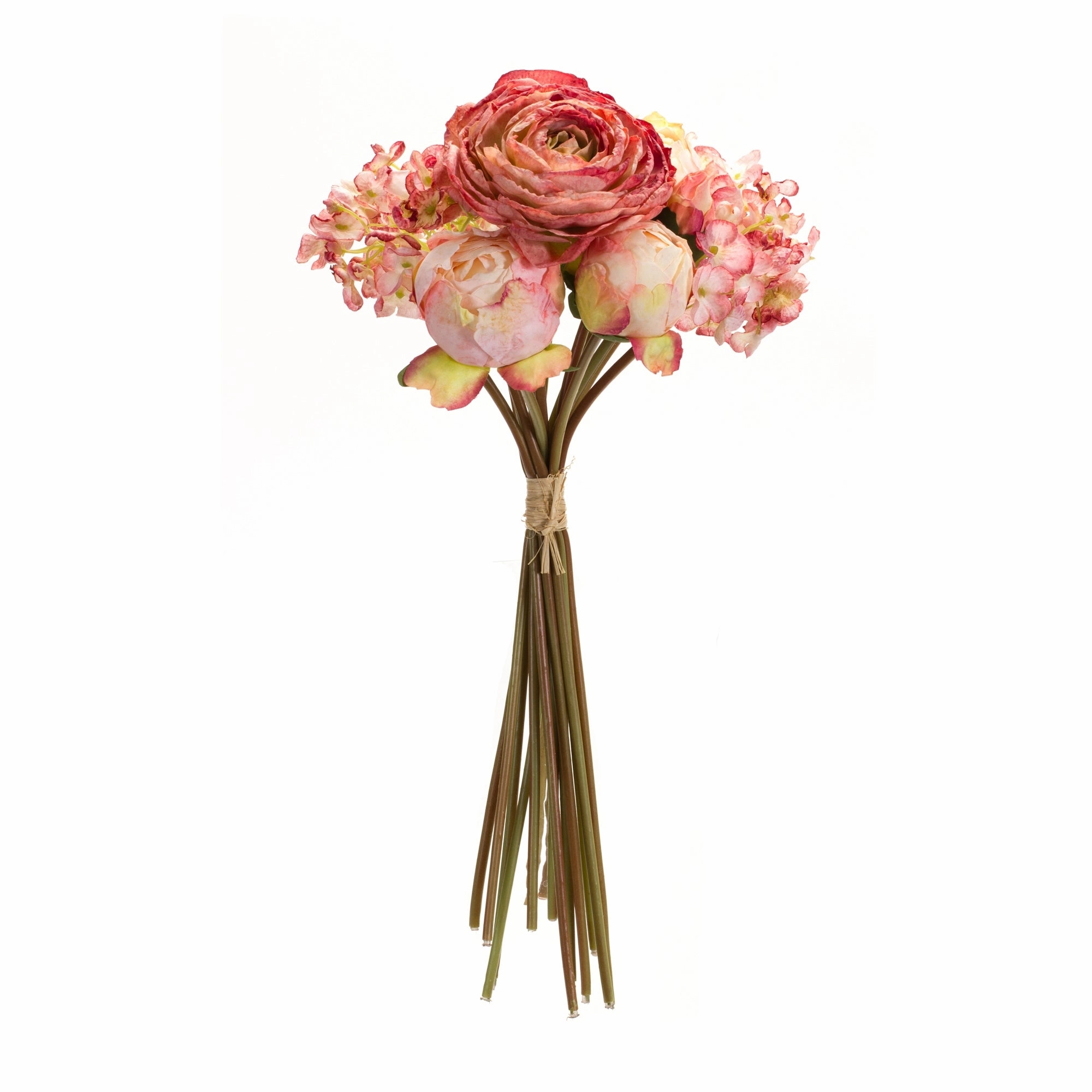 Peony and Hydrangea Bouquet (Set of 6) 16.75"H Polyester