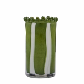 Pettine Glass Vase Sm 12.5x23.5cm Green Cheap Vases for home