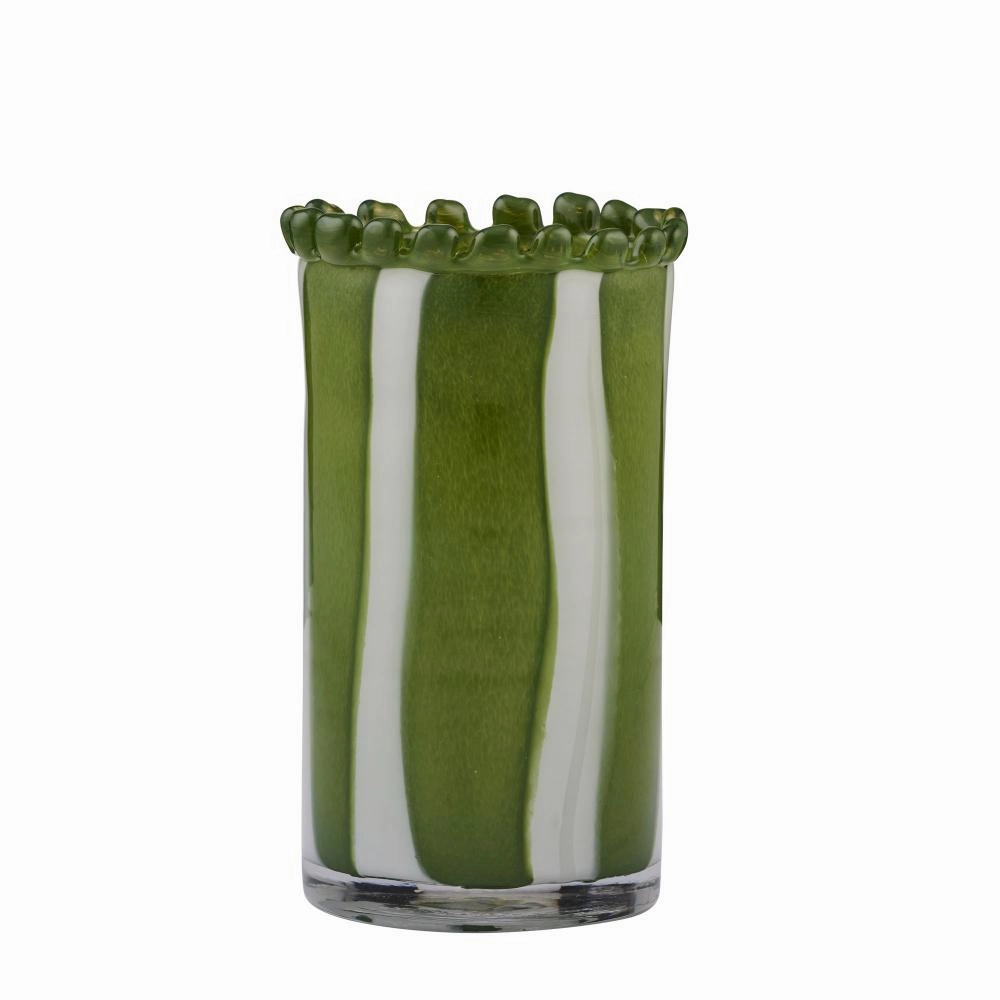 Pettine Glass Vase Sm 12.5x23.5cm Green Cheap Vases for home