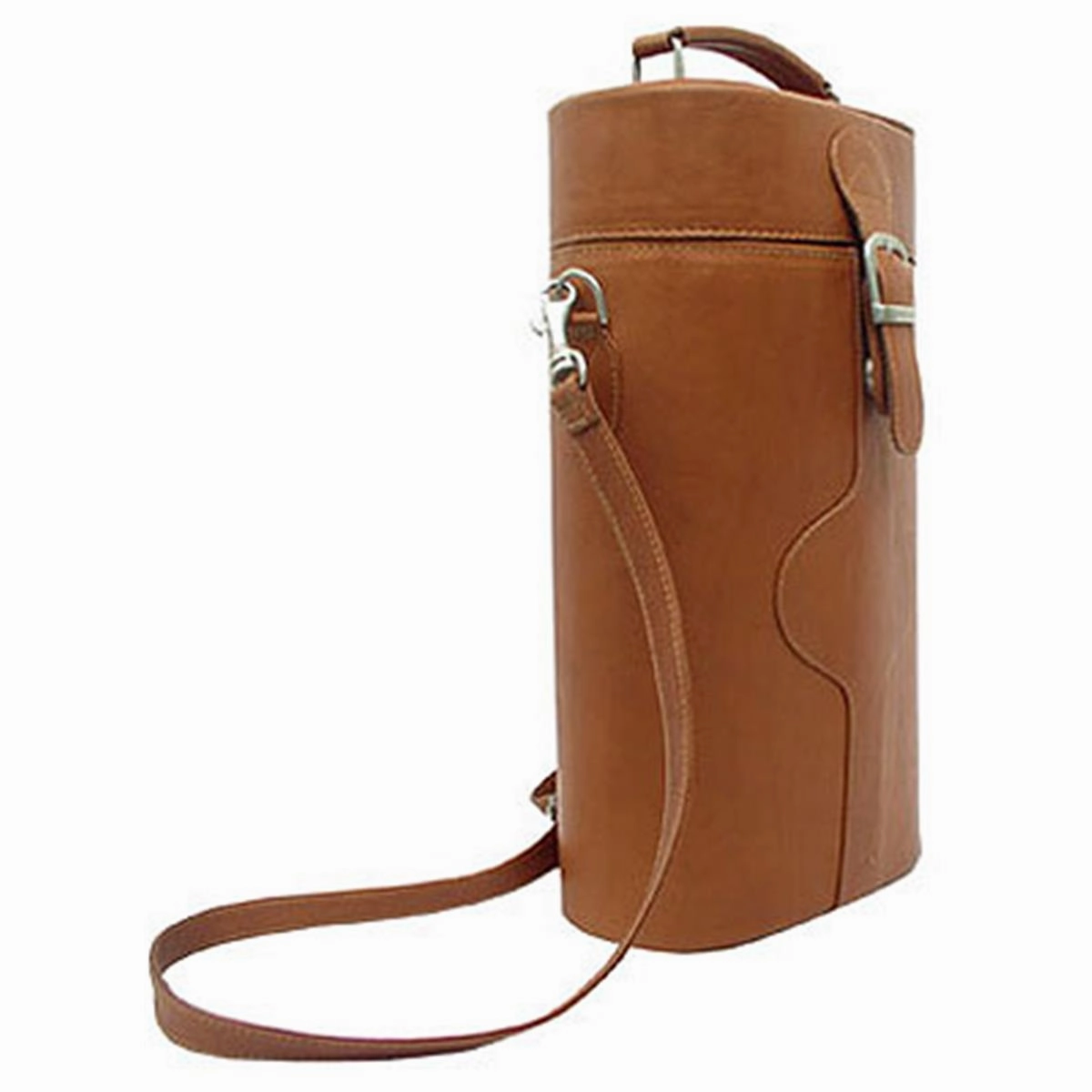 Piel Leather 2285 Double Deluxe Wine Carrier - Saddle Cooking Tools & Accessories buy more save more