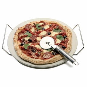 Pizza Stone with Rack & S/S Cutter Cookware deals for kitchen