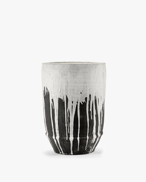 Planter 02  L off-white/dark brown Dune Pottery & Urban Jungle decor outlet
