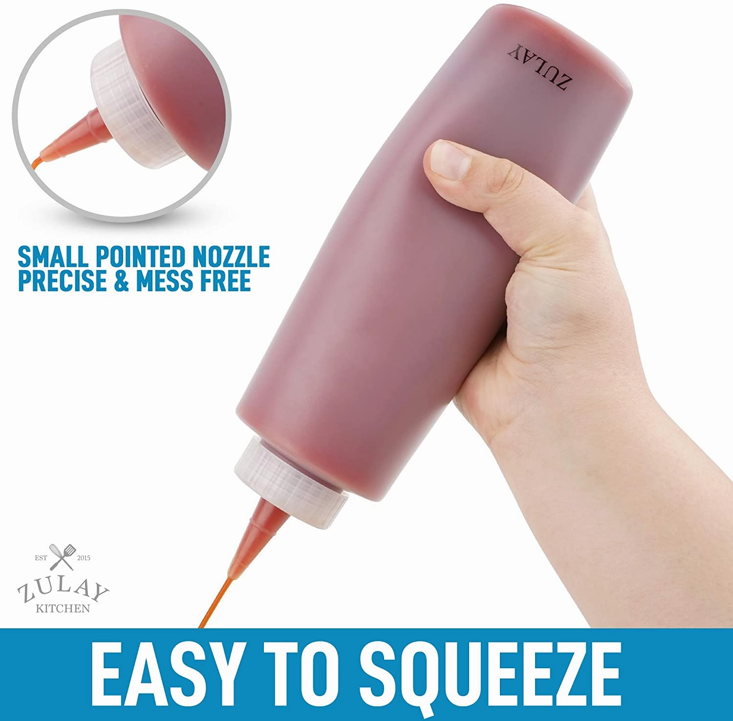 Plastic Condiment Squeeze Bottle with Caps 17 oz