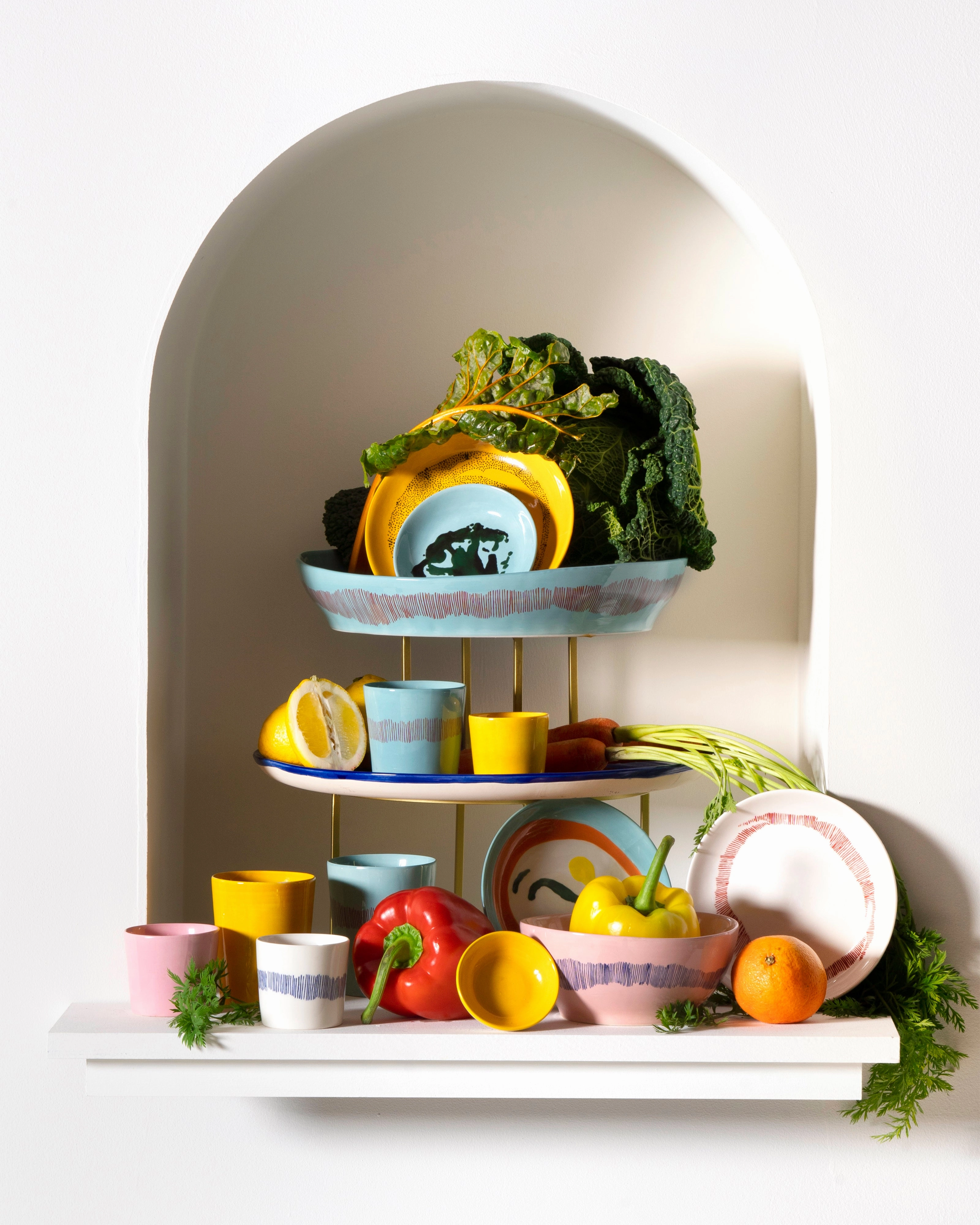 Plate high azure - green artichoke Feast