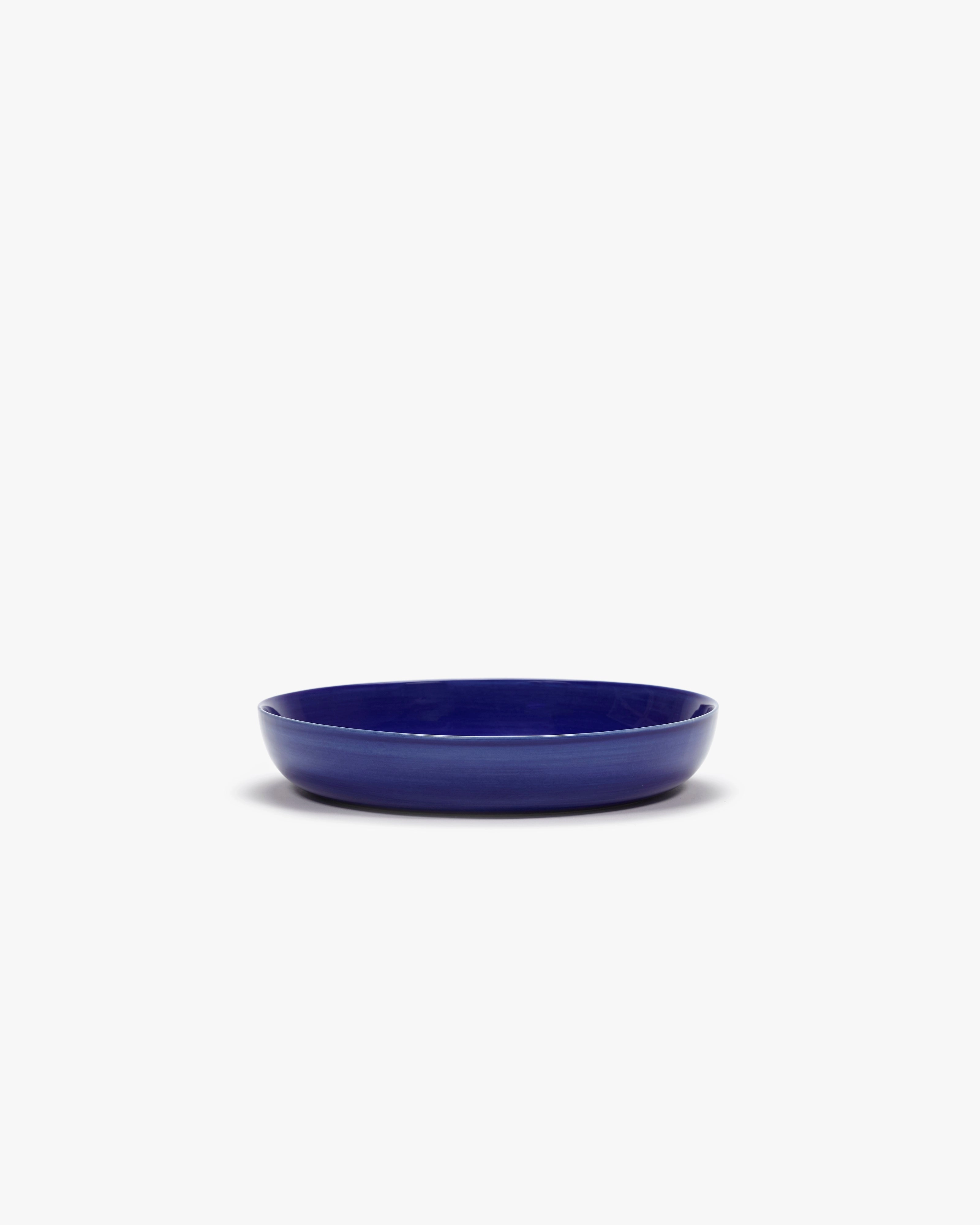 Plate high dark blue - white stripes Feast