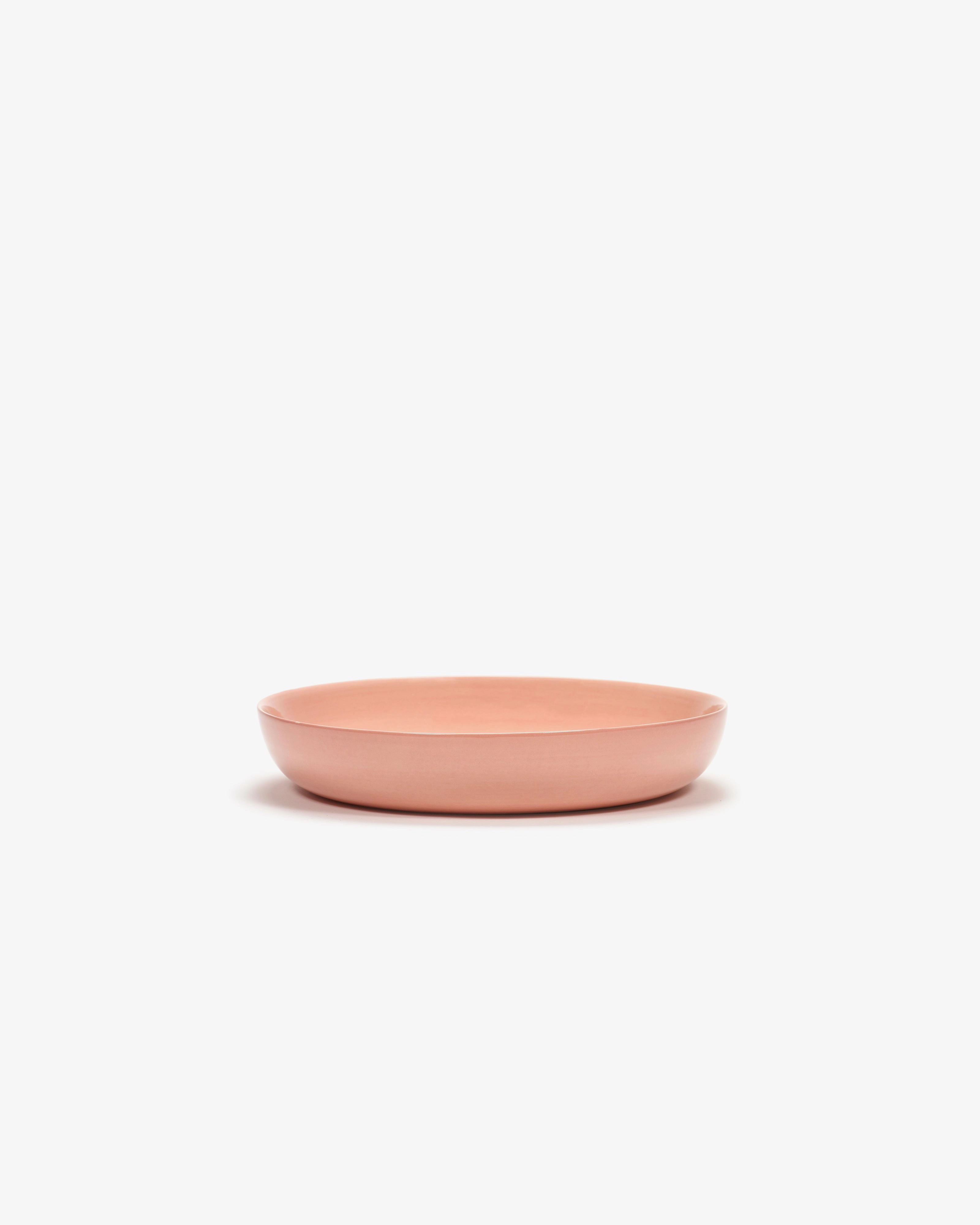 Plate high pink - blue pepper Feast
