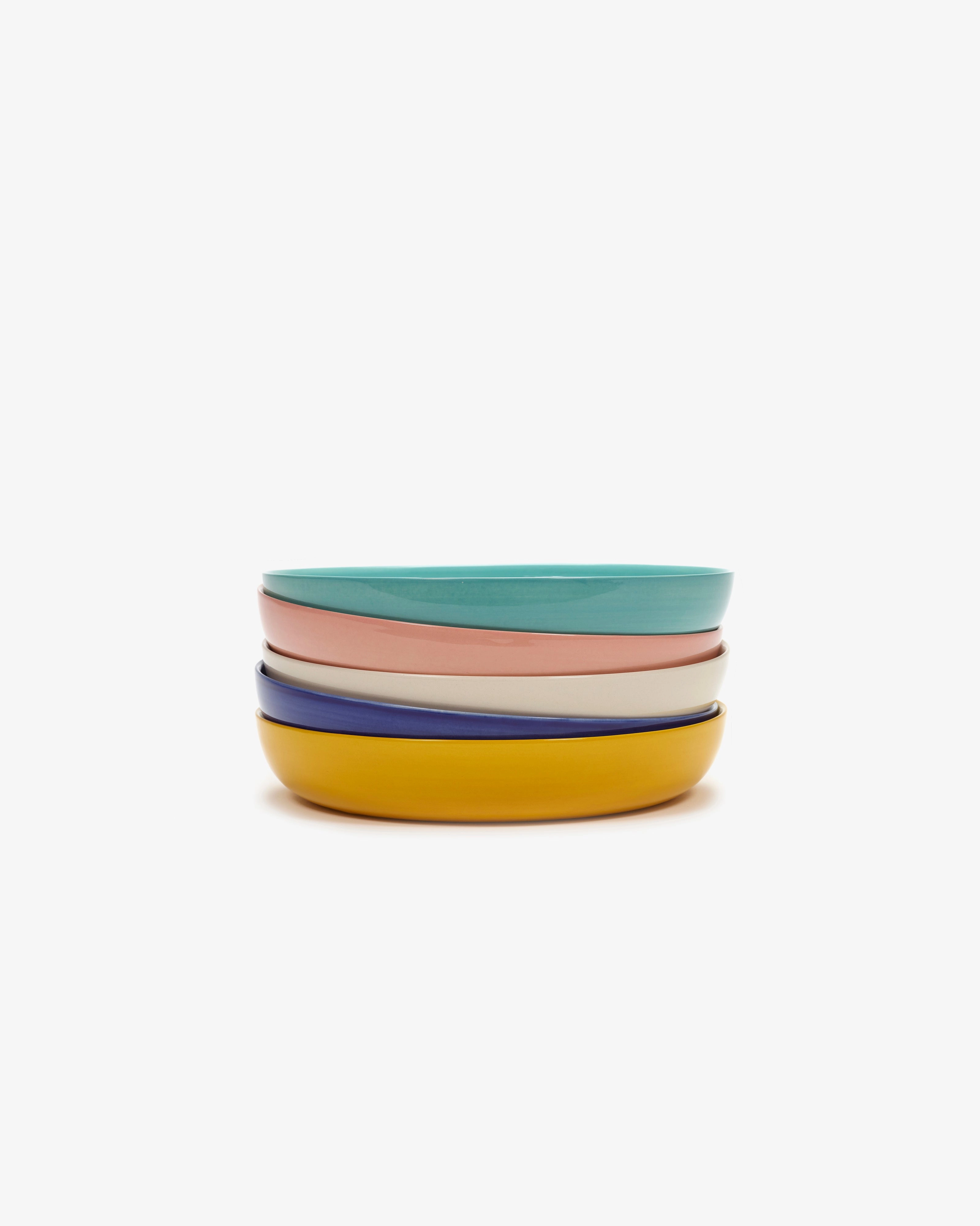 Plate high pink - blue pepper Feast