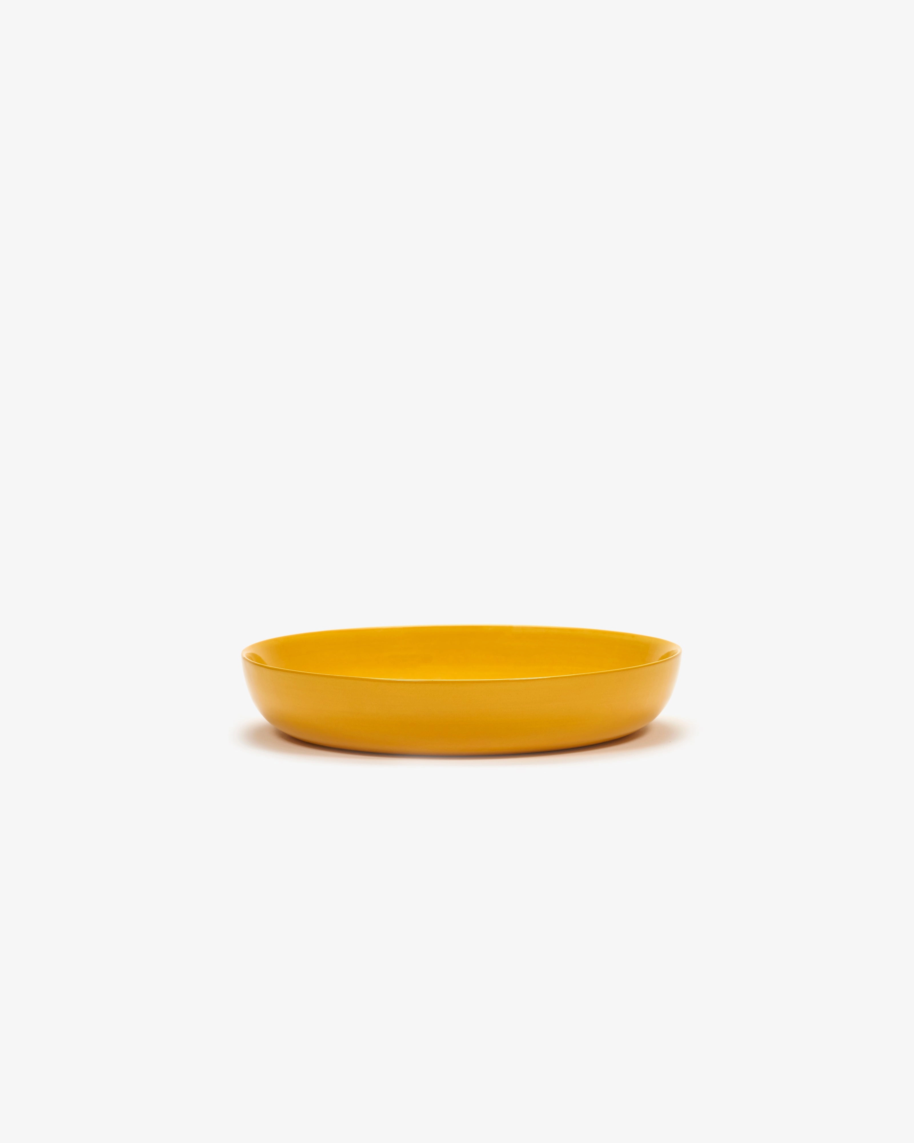Plate high yellow - black dots Feast