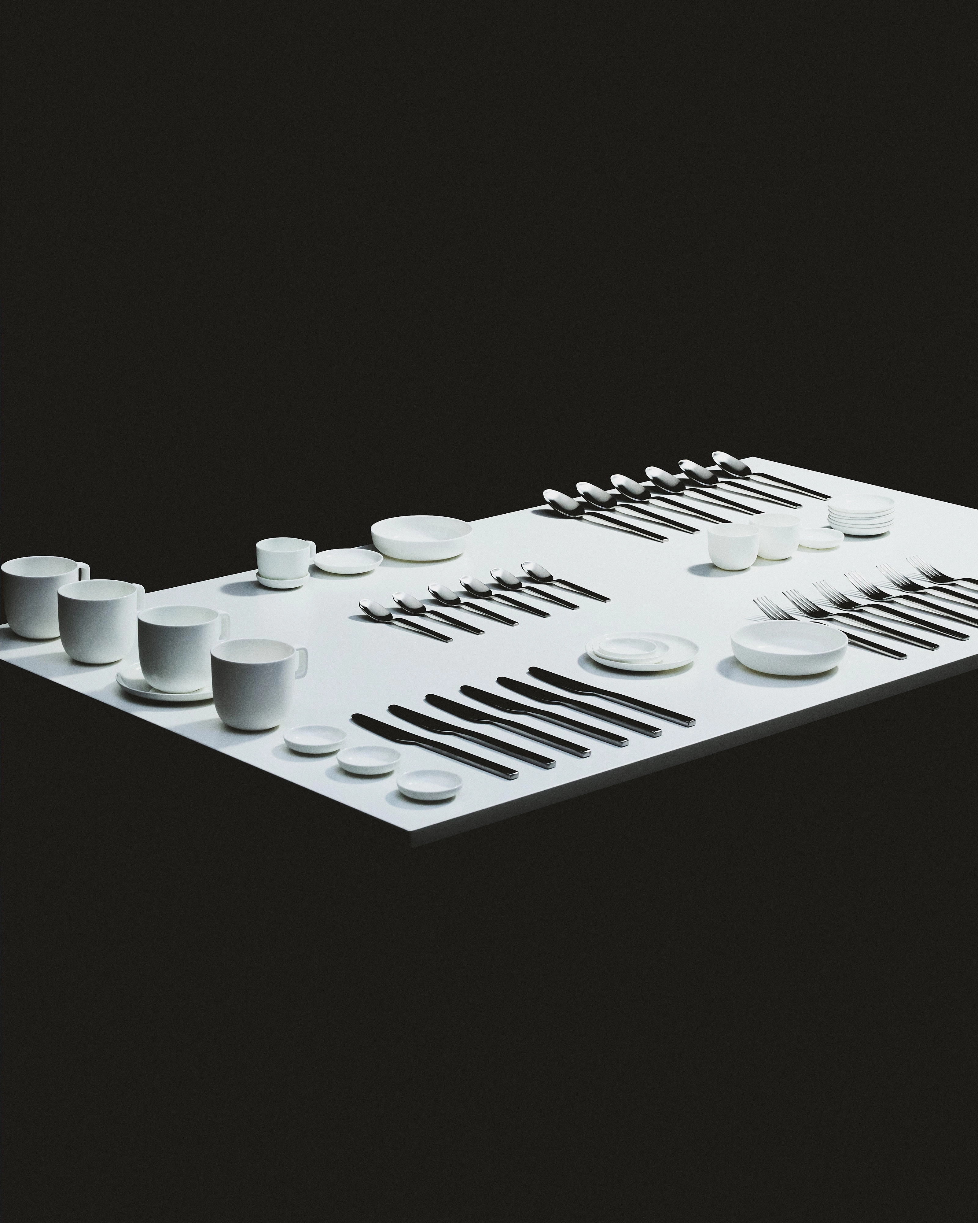 Plate low mini white Base