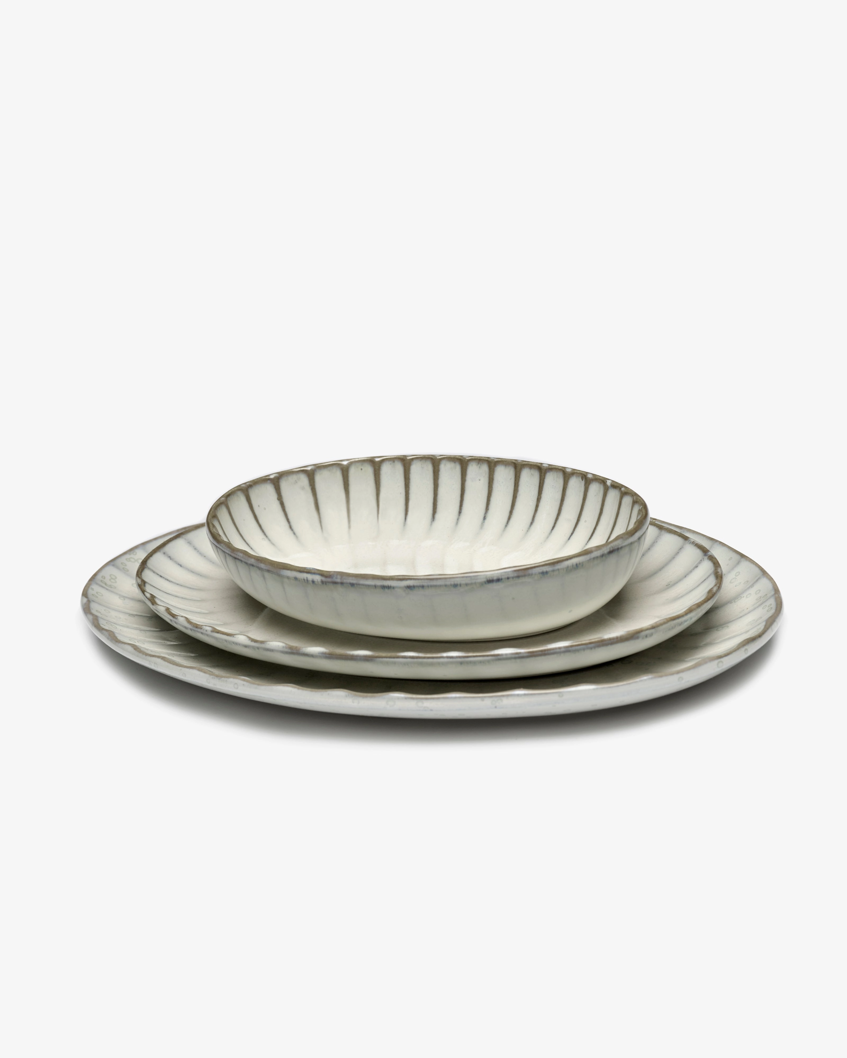Plate oval L white Inku