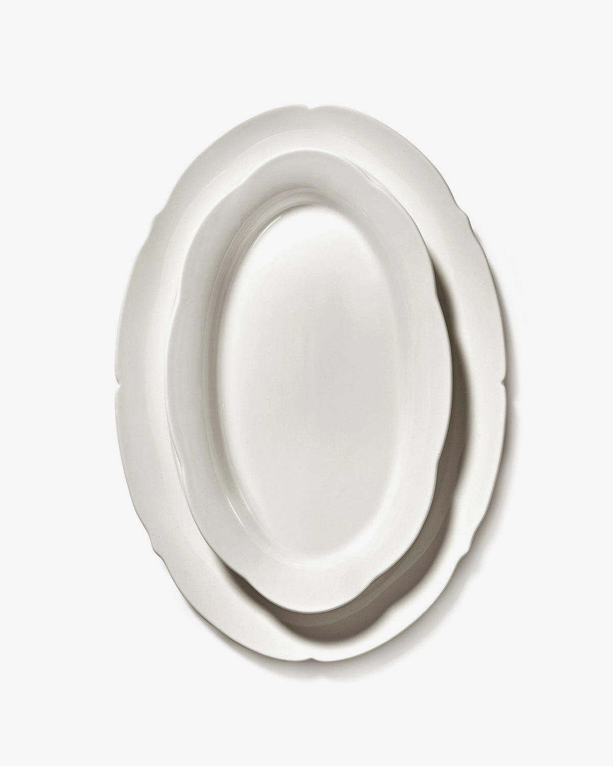 Plate oval L white Silhouette
