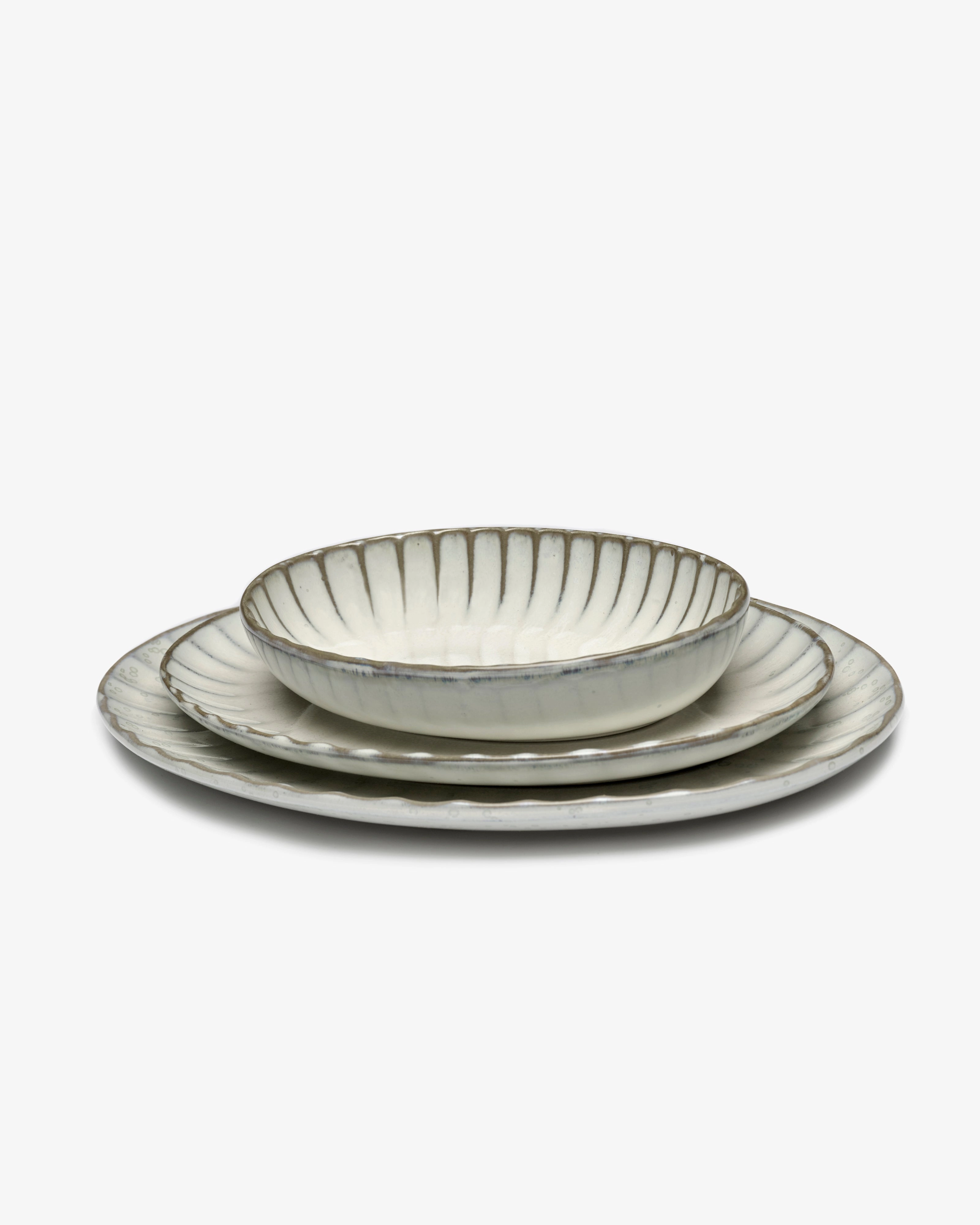 Plate oval S white Inku