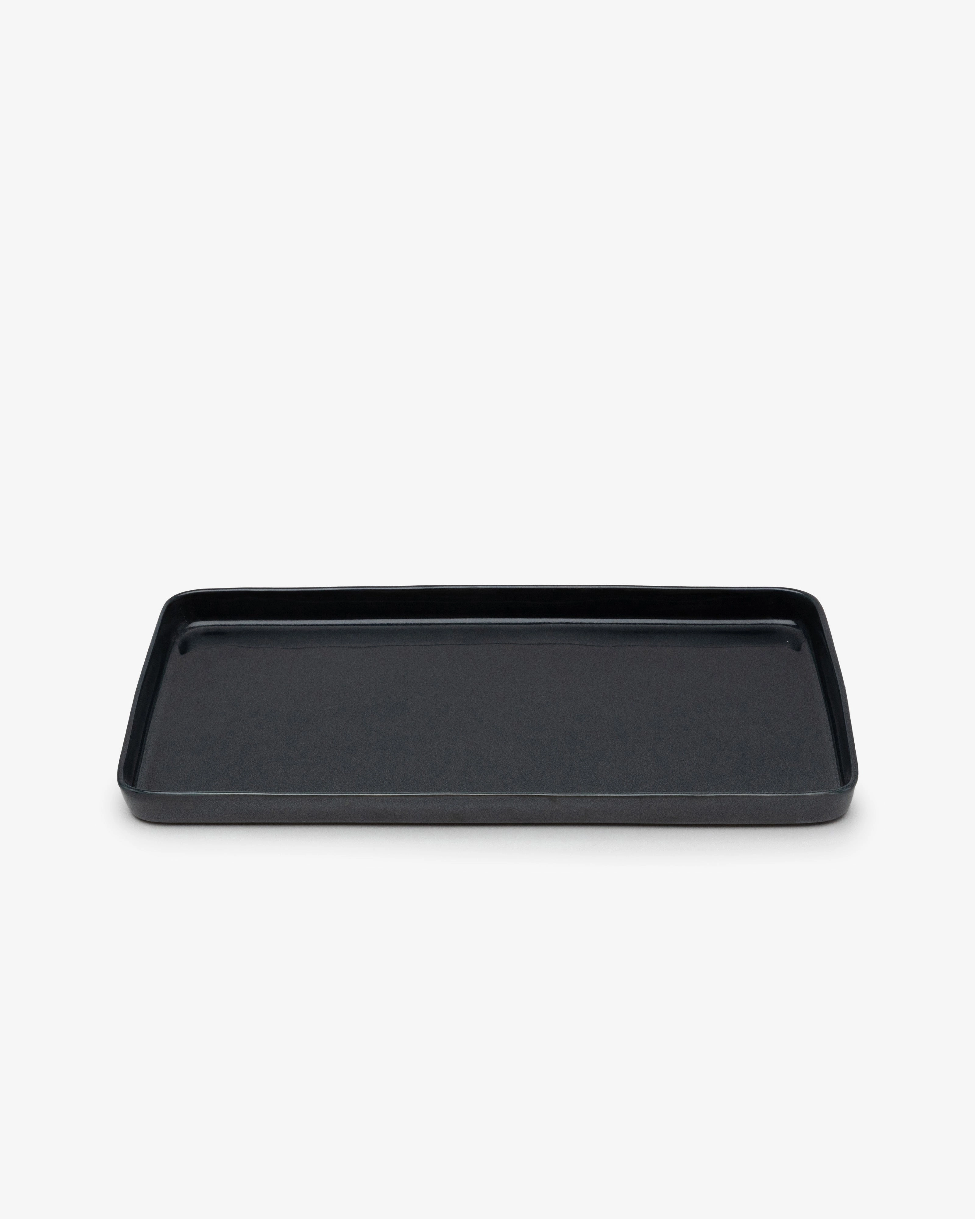 Plate rectangular L dark blue Terres de rves