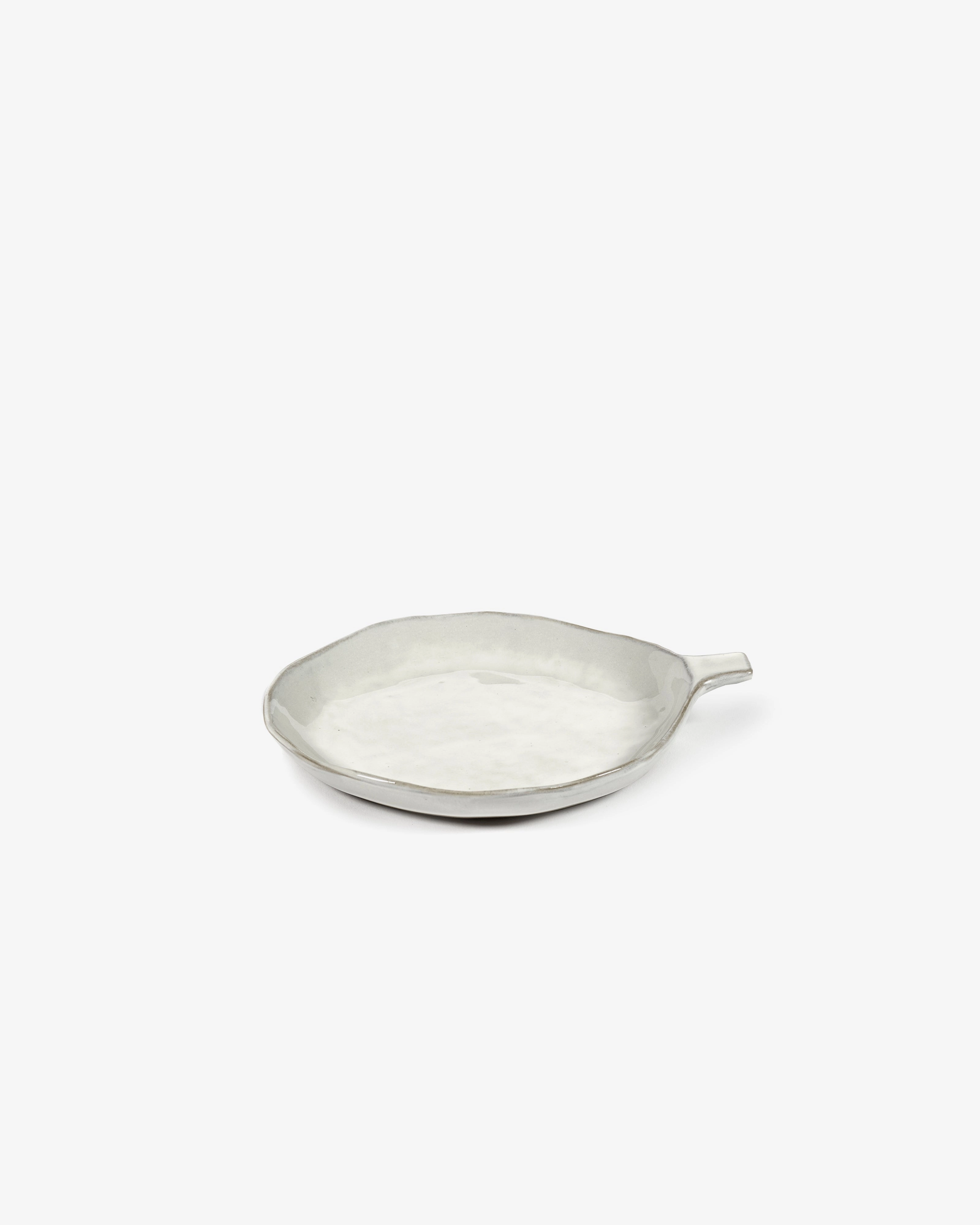 Plate with handle off-white La Mre