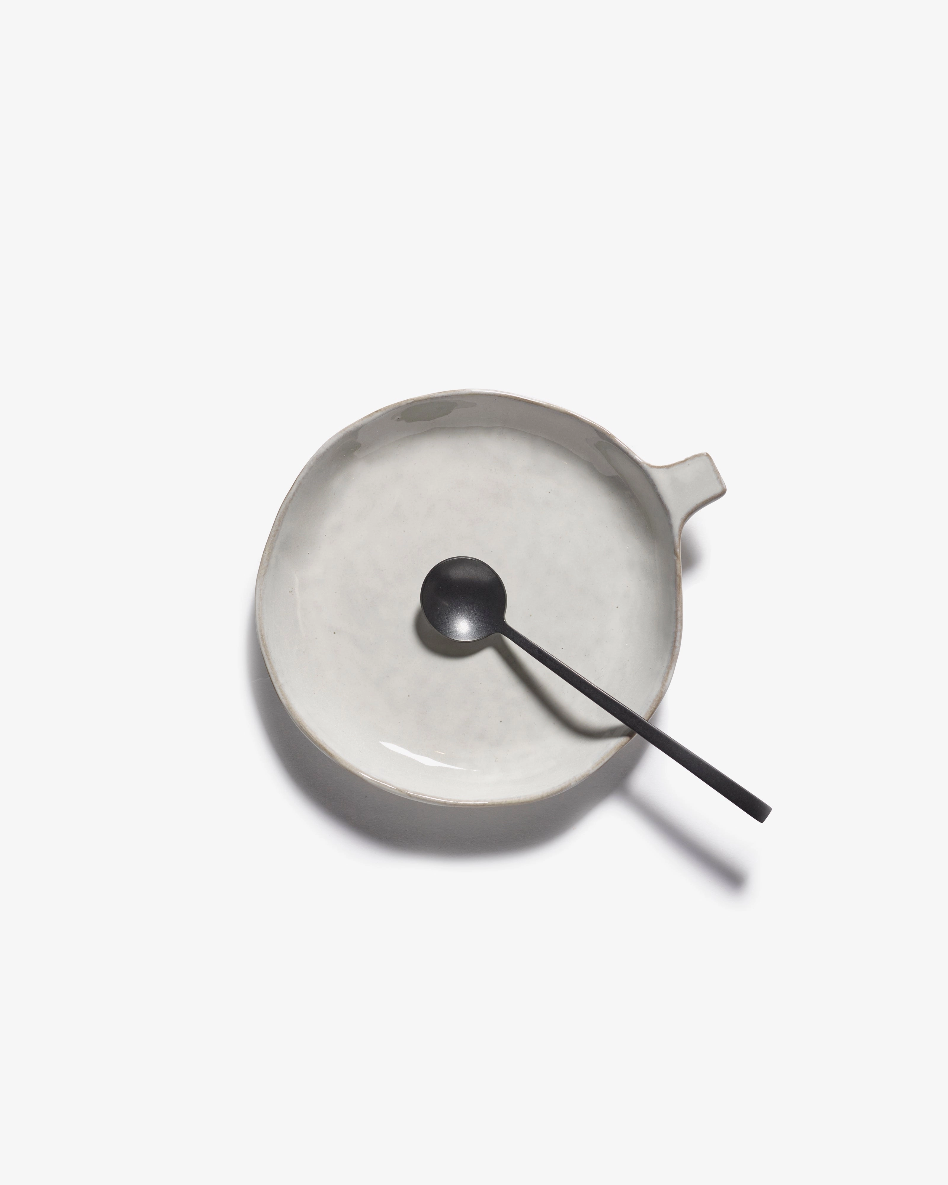 Plate with handle off-white La Mre