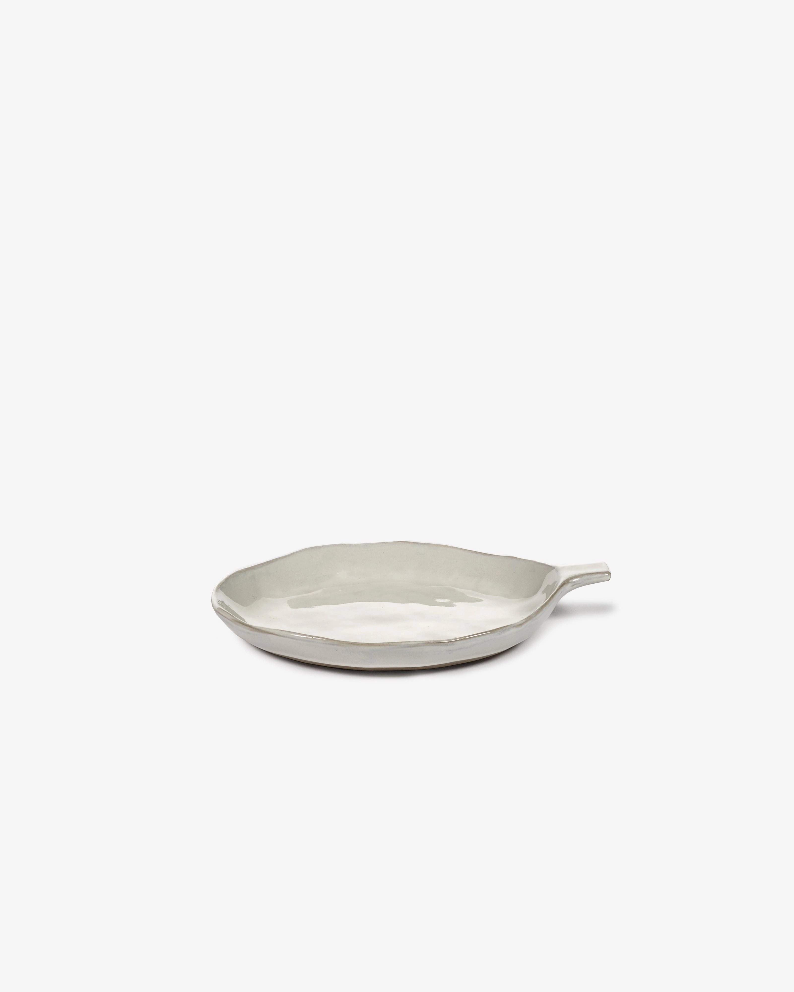 Plate with handle off-white La Mre Dinnerware tableware outlet