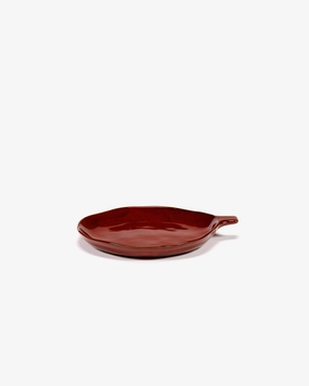Plate with handle venetian red La Mre Dinnerware tableware outlet