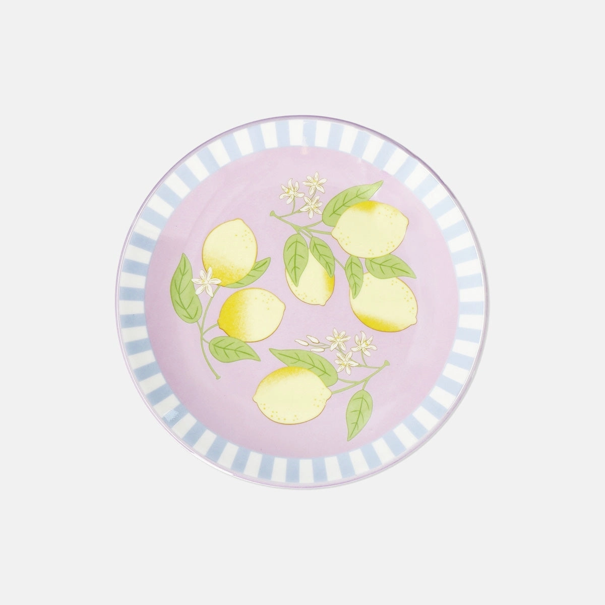 Plate with lemons and stripes - 16 cm