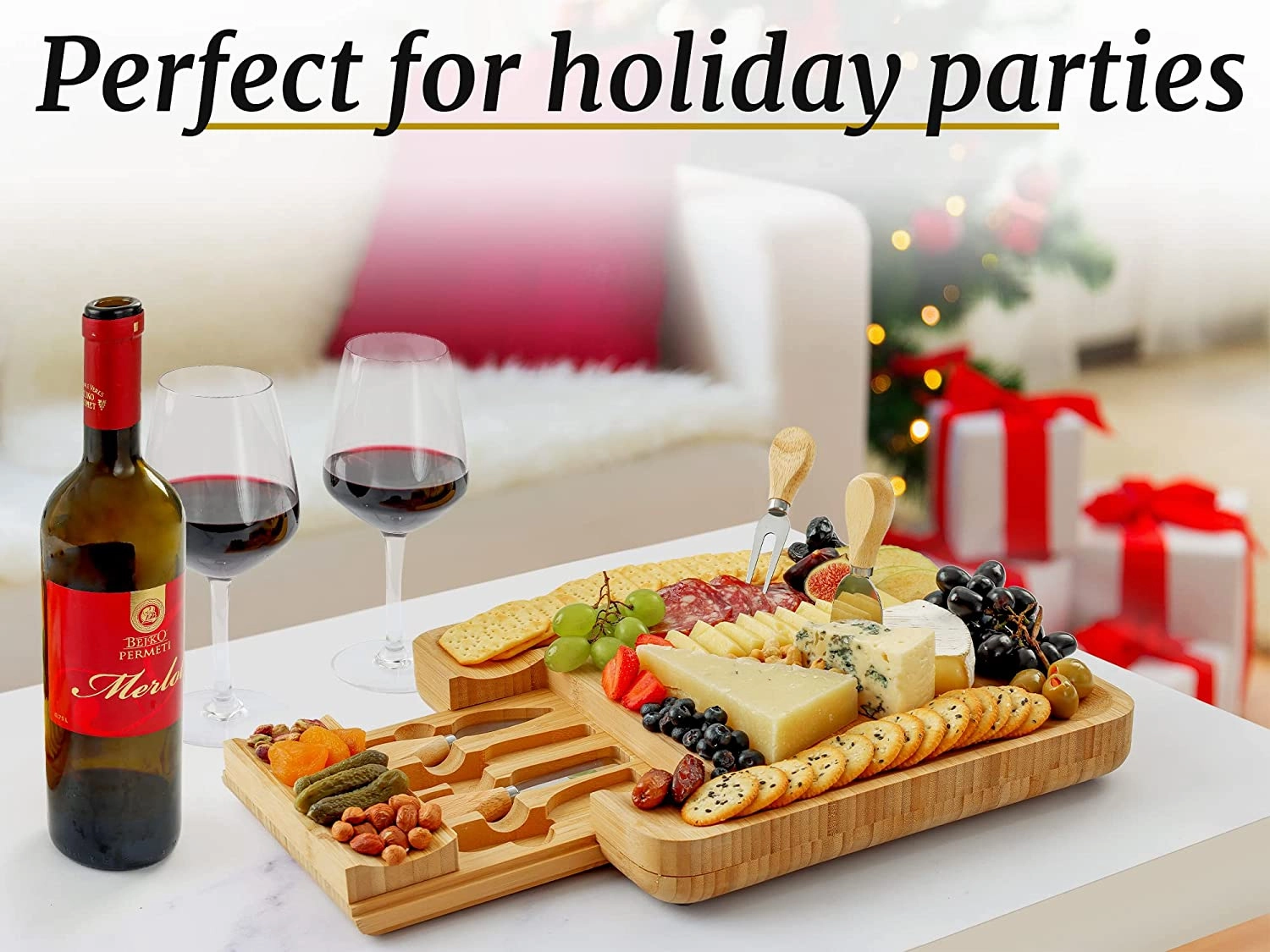 Premium Bamboo Cheese Board Set