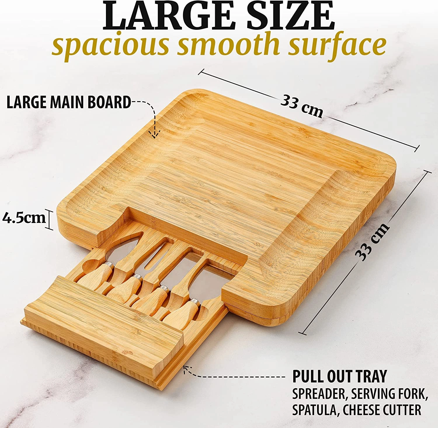 Premium Bamboo Cheese Board Set