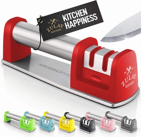 Premium Quality Knife Sharpener for Straight and Serrated Knives Stainless Steel Ceramic and Tungsten Cutlery knife sets deals