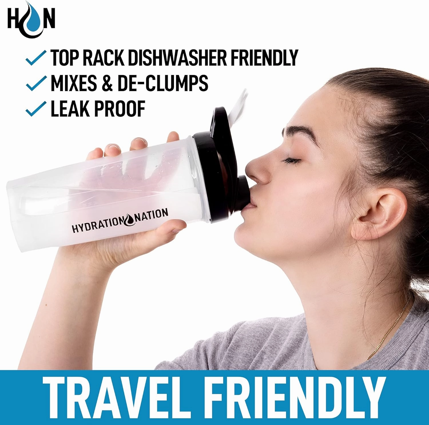 Protein Shaker Bottle 28oz - Shaker Bottles For Protein Mixes With Paddle Shaker Ball