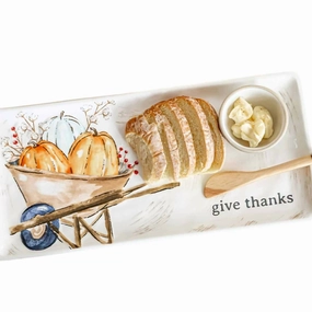 Pumpkin Wheelbarrow Hostress Set In White Serveware deals online
