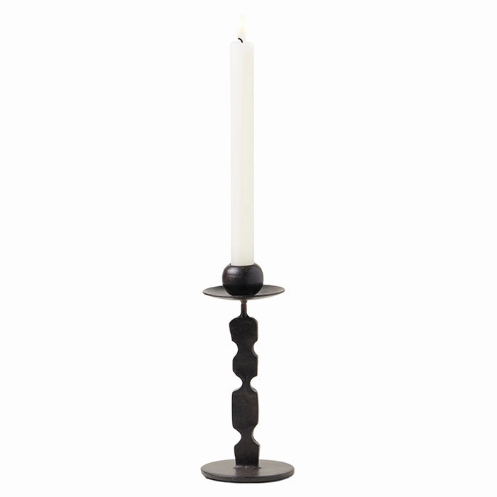 Quentin Iron Antique Black Round Base Candle Holders