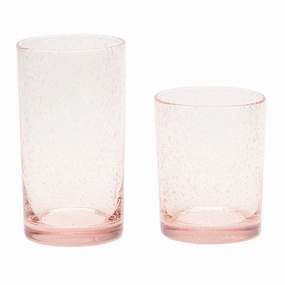 Quinn Pink Hand Blown Highball Glasses Set/4 Drinkware best price