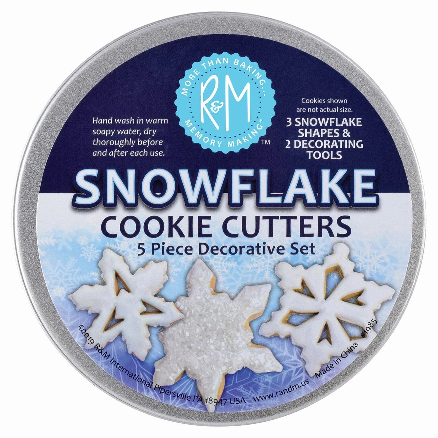 R&M International 5 Piece Snowflake Cookie Cutter Set with Storage Tin Cooking Tools & Accessories mega discount