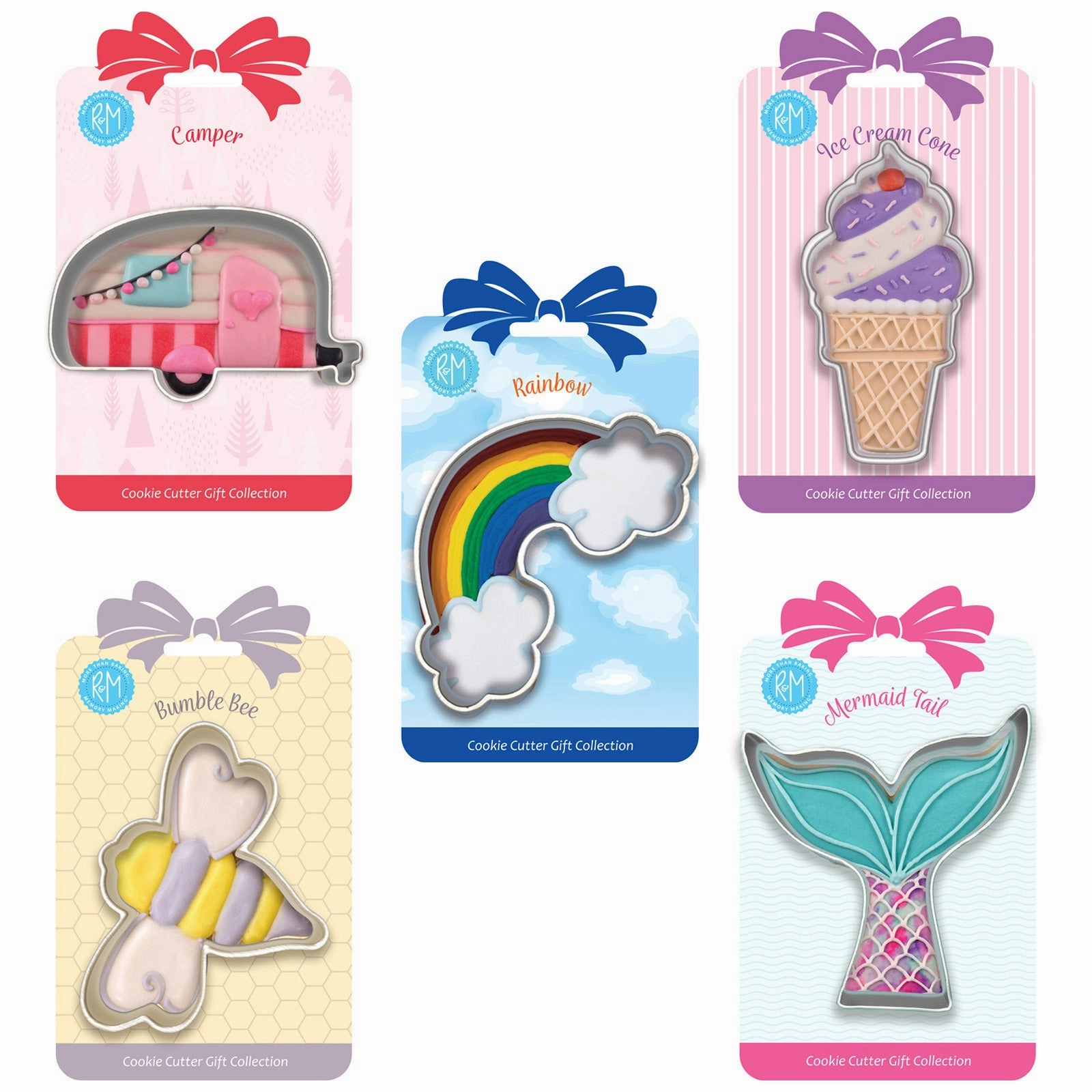 R&M International Rainbow/Bee/Mermaid/Camper/Ice Cream Cookie Cutter Set Cooking Tools & Accessories clearance kits