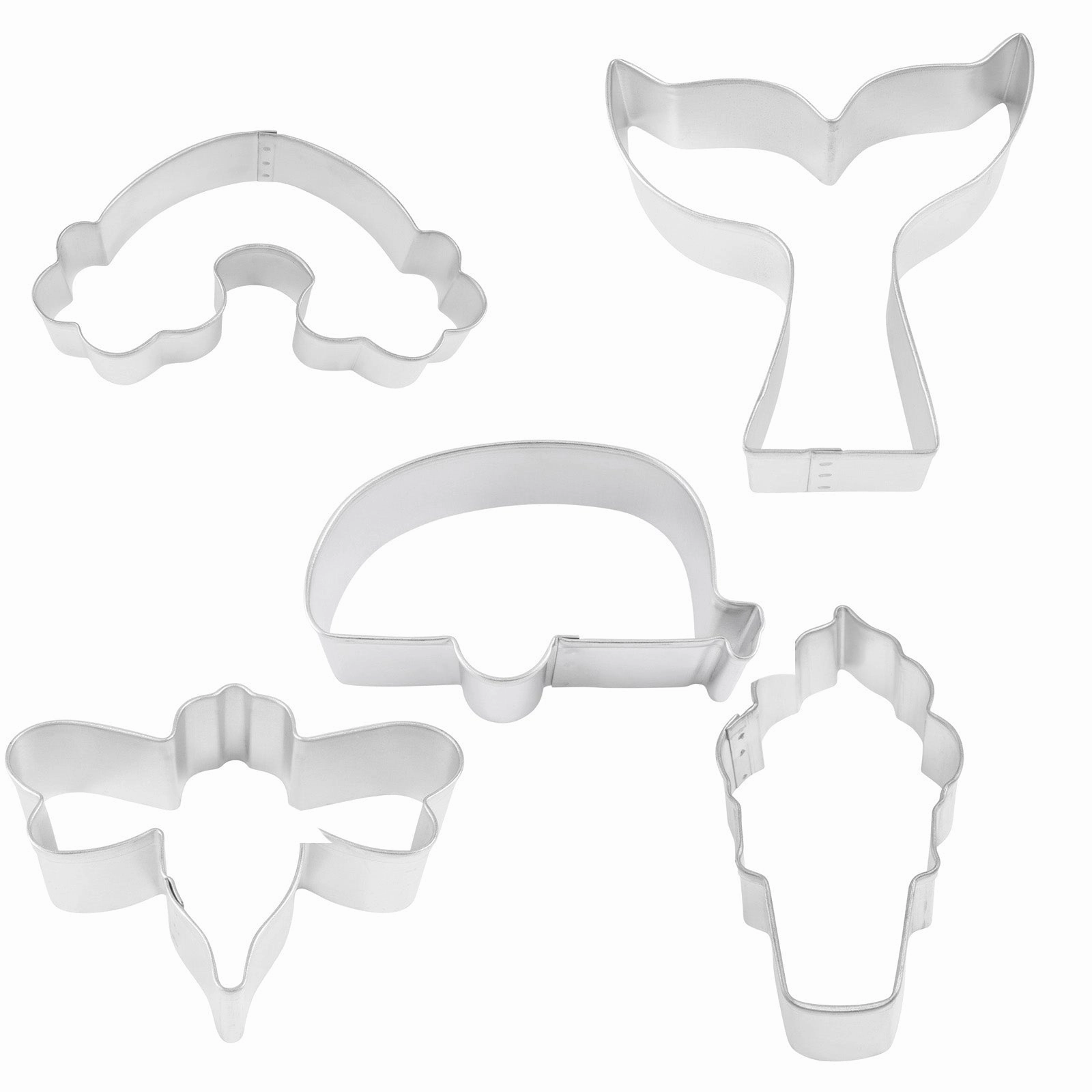 R&M International Rainbow/Bee/Mermaid/Camper/Ice Cream Cookie Cutter Set