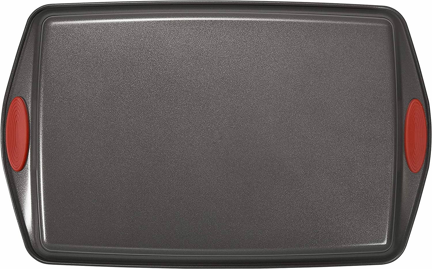 Rachael Ray 5 Piece Nonstick Bakeware Set, Gray with Red Grips