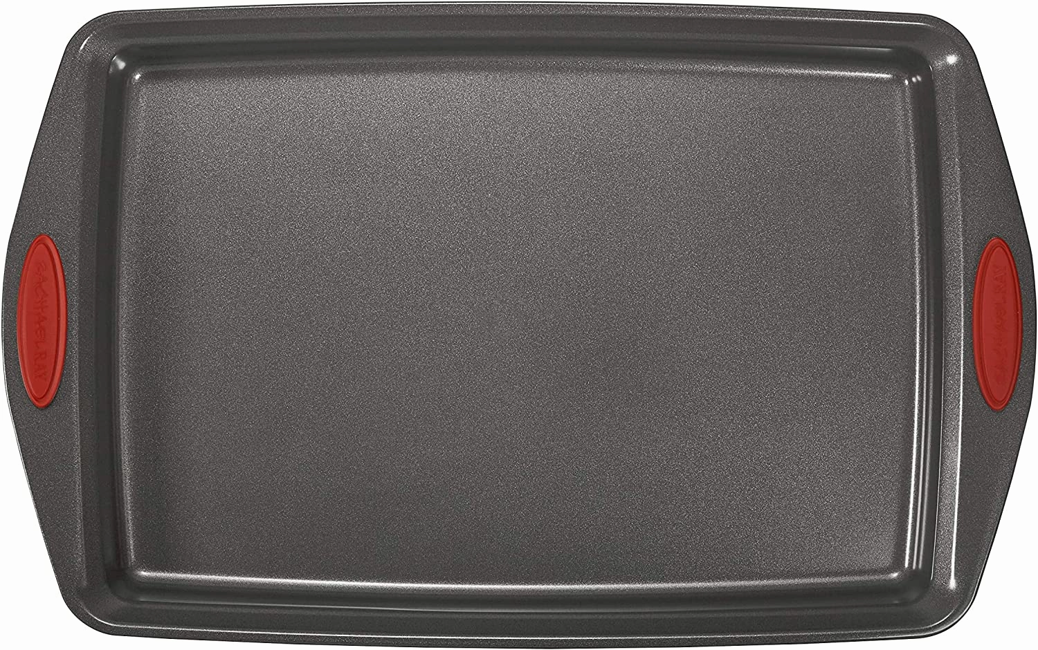 Rachael Ray 5 Piece Nonstick Bakeware Set, Gray with Red Grips