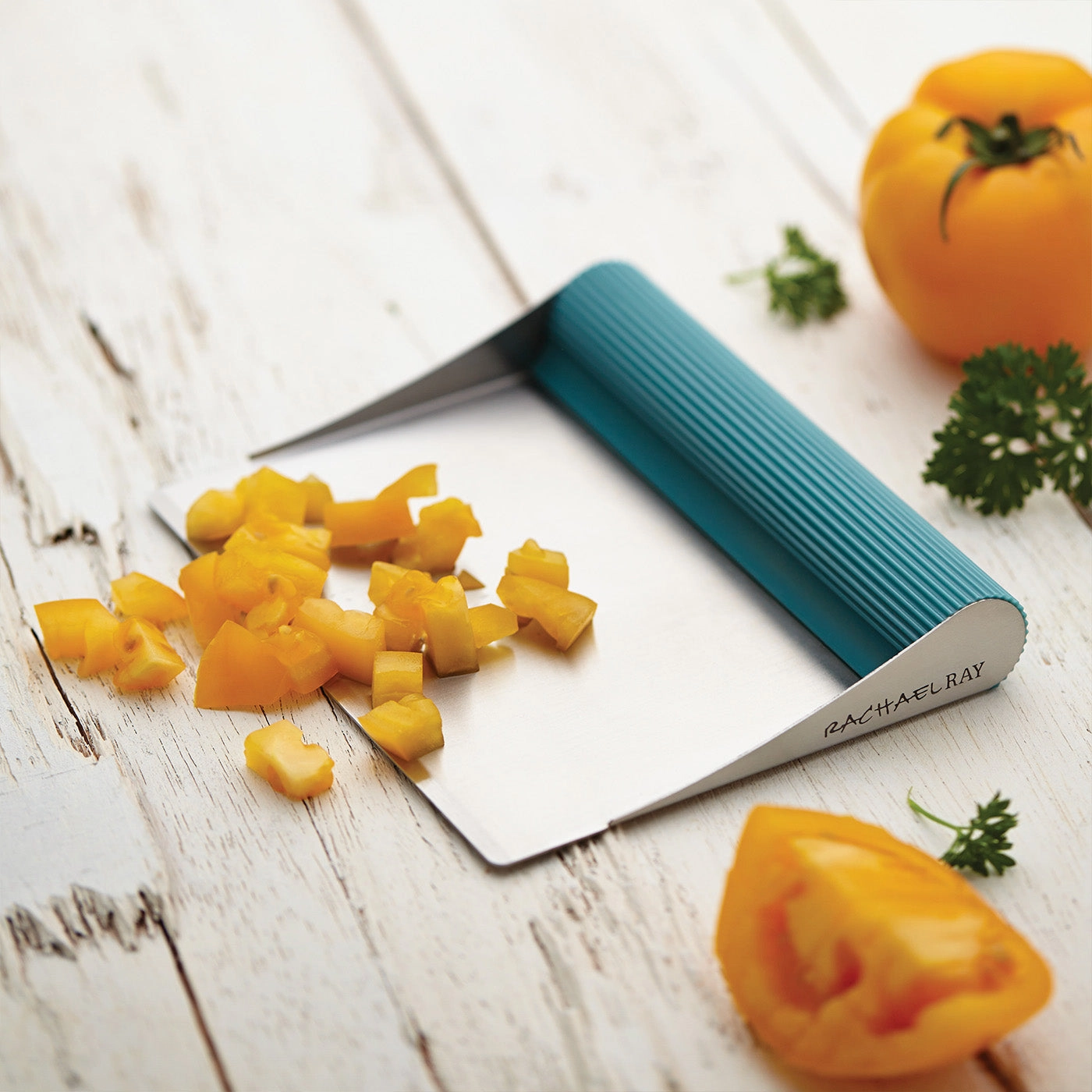 Rachael Ray Tools & Gadgets Cucina Stainless Steel Bench Scrape, Agave Blue