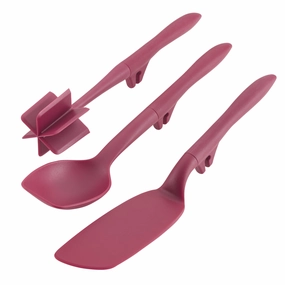Rachael Ray Tools and Gadgets Lazy Crush & Chop, Flexi Turner, and Scraping Spoon Set, 3-Piece, Burgundy Cooking Tools & Accessories mega discount