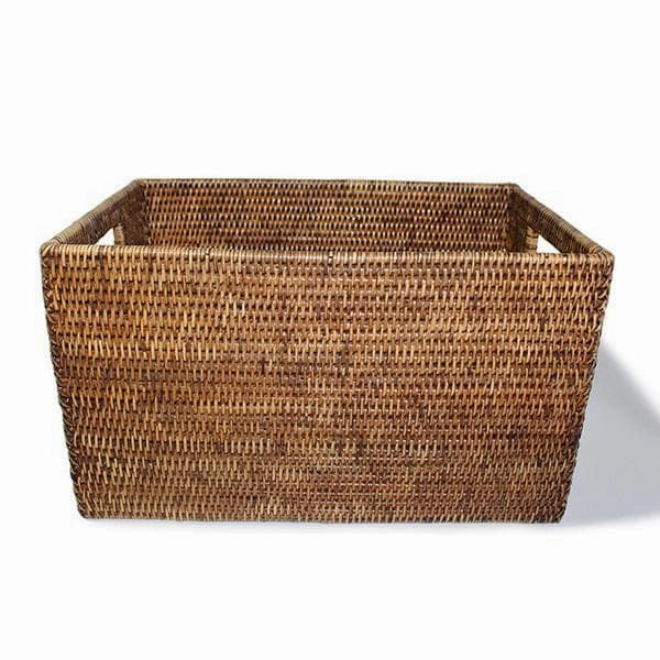 Rattan Large Rectangle Storage Basket