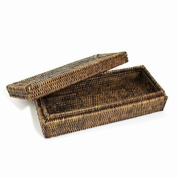 Rattan Long Rectangular Lidded Box