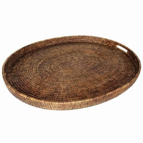 Rattan Oval Tray 28" Decorative Trays cheap sale